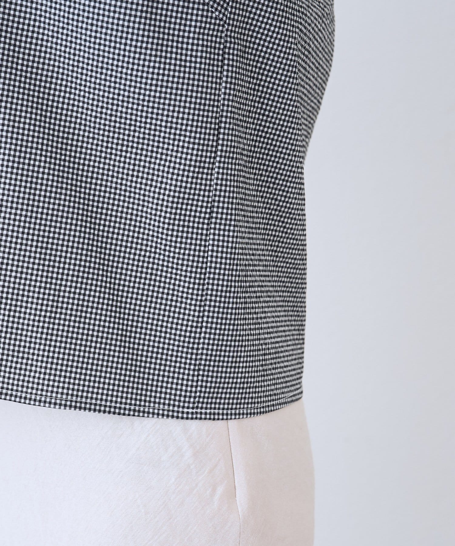 La boutique BonBon(ラブティックボンボン) サッカースクエアネックパワショル５分袖ブラウス