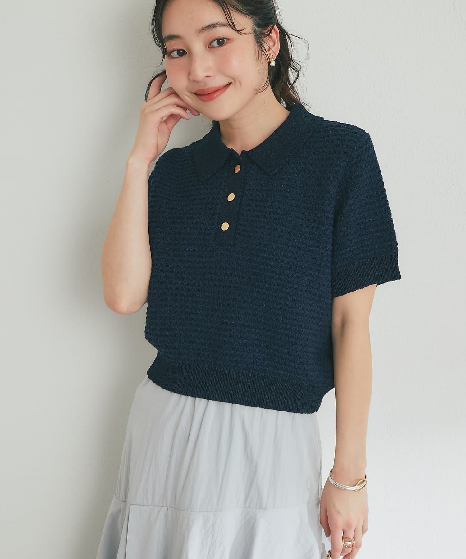 La boutique BonBon(ラブティックボンボン) ペーパーヤーンポロニット