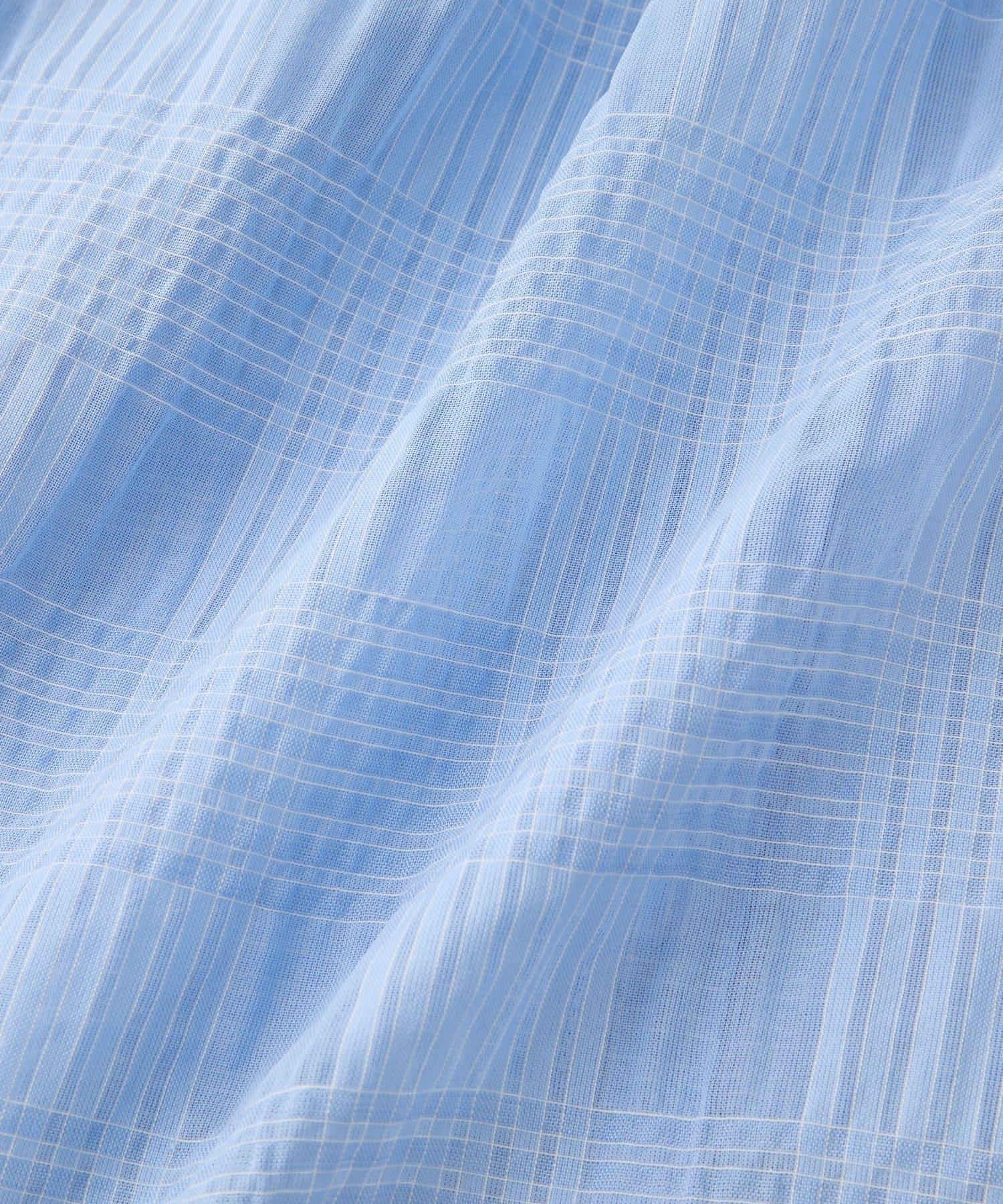 La boutique BonBon(ラブティックボンボン) 【セットアップ可・お上品愛され】シアーチェックリボンショルダーブラウス