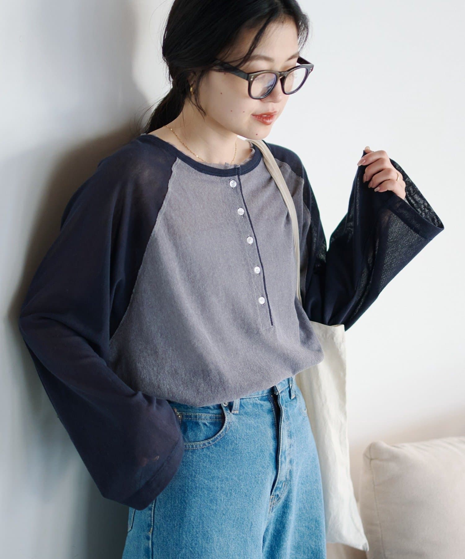 CIAOPANIC TYPY(チャオパニックティピー) 【2WAY】シアーラグランヘンリーネックTee