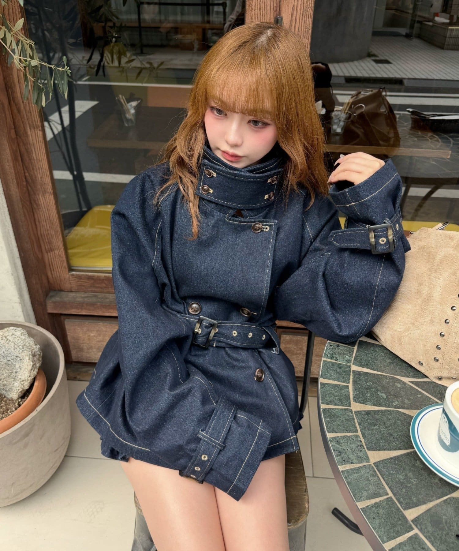 RAY CASSIN(レイカズン) ショート丈ルーズトレンチコート