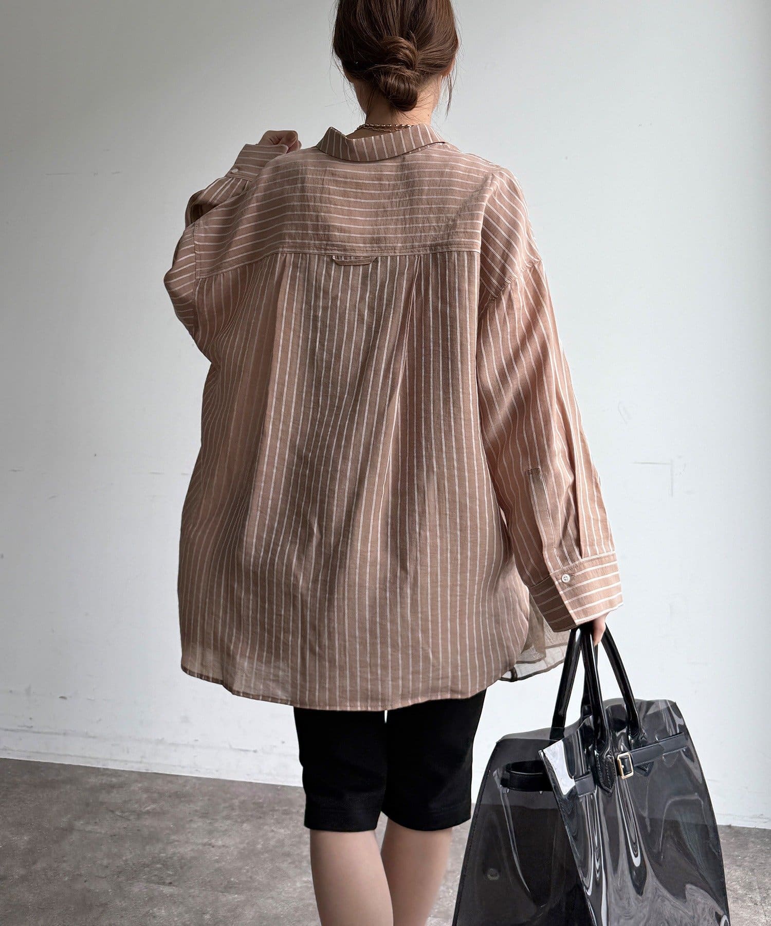 DOUDOU(ドゥドゥ) 【インスタイル見え！】マルチWAYストライプシャツ