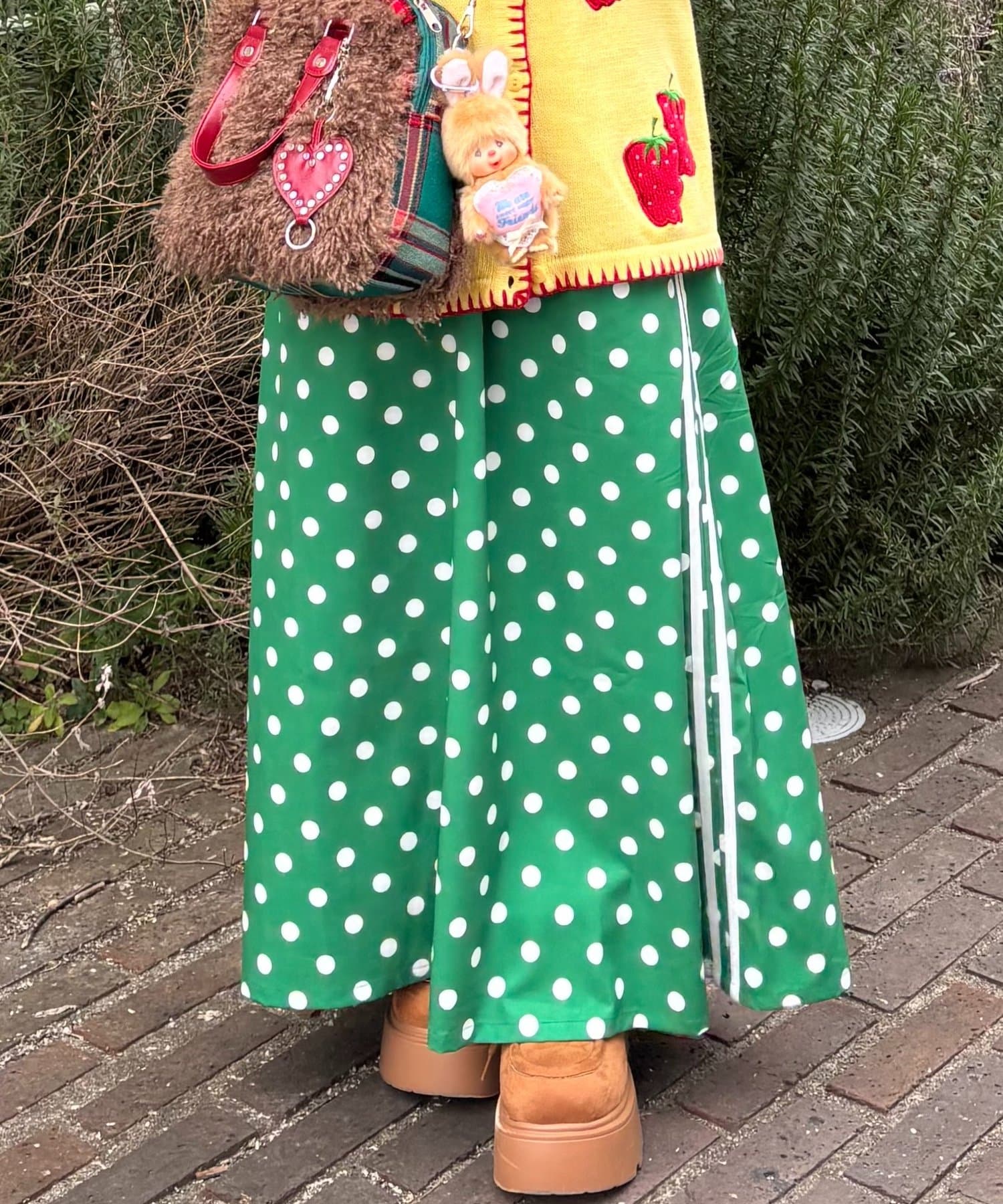 CIAOPANIC TYPY(チャオパニックティピー) 【himaコラボ】【HELLO.SANFRANCISCO/ハローサンフランシスコ】ドット柄サイドラインジャンパースカート