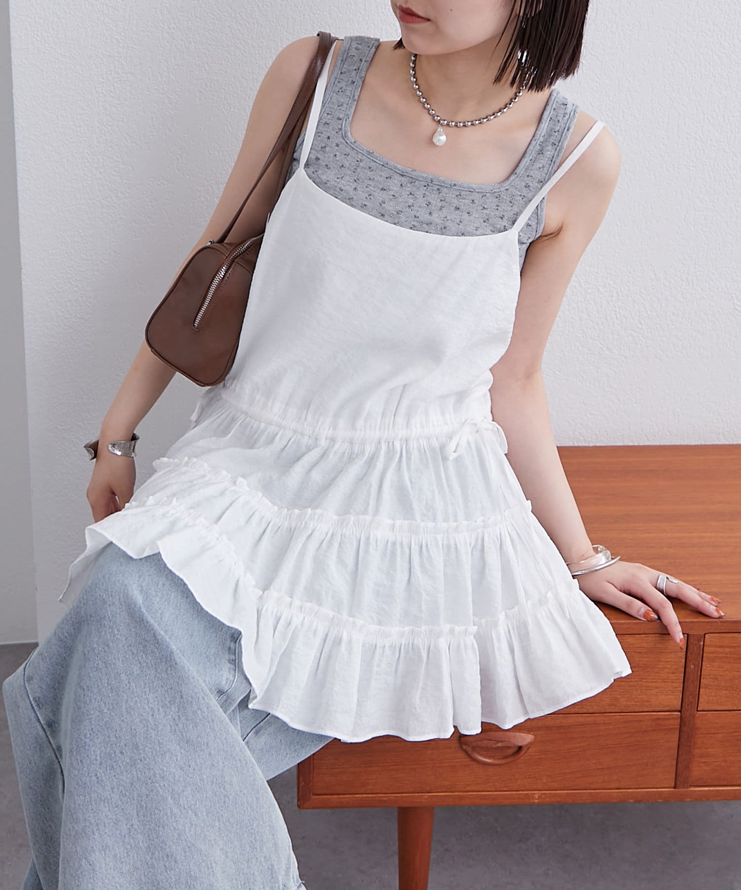 OUTLET(アウトレット) 【mystic】ティアードキャミチュニック