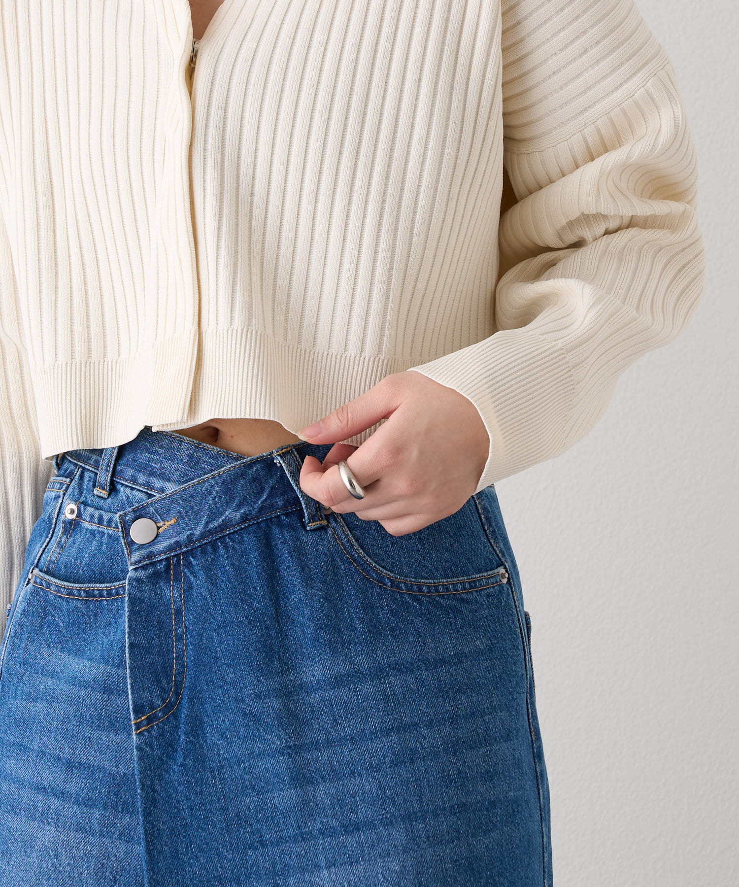 OUTLET(アウトレット) 【mystic】Vワイドショートカーディガン