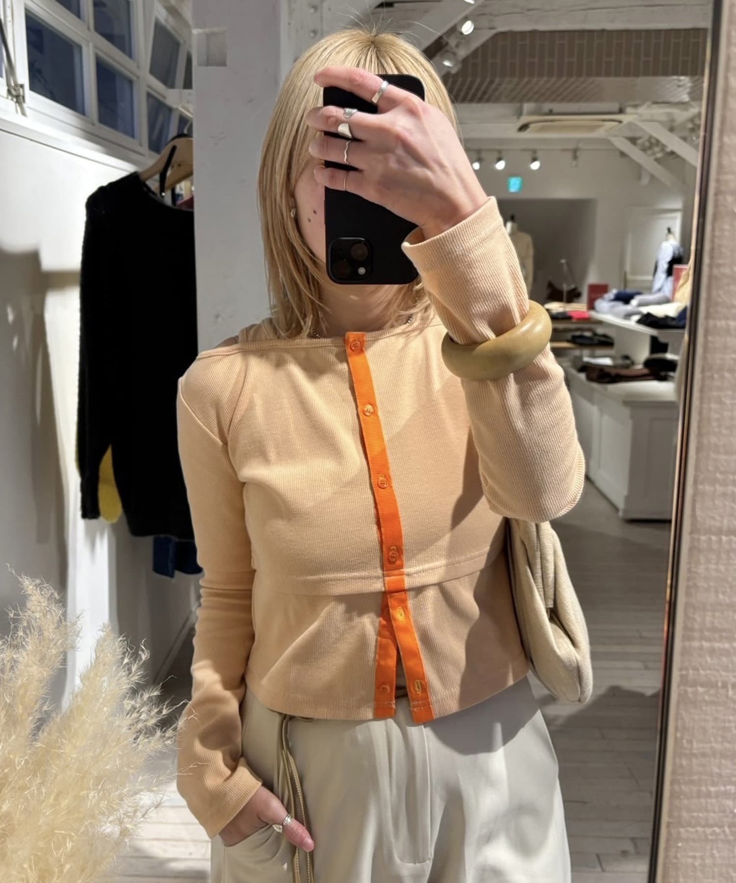 OUTLET(アウトレット) 【mystic】配色テープリブT