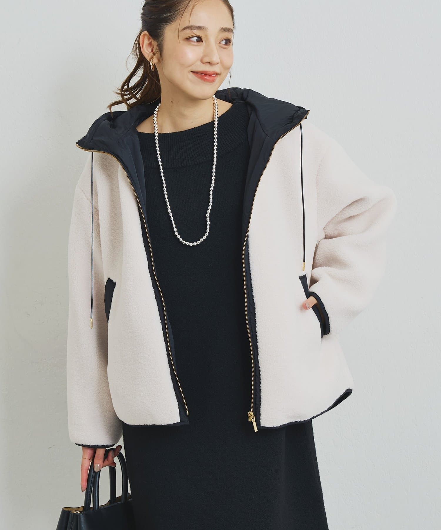 un dix cors】配色フードボアコート | OUTLET(アウトレット)レディース