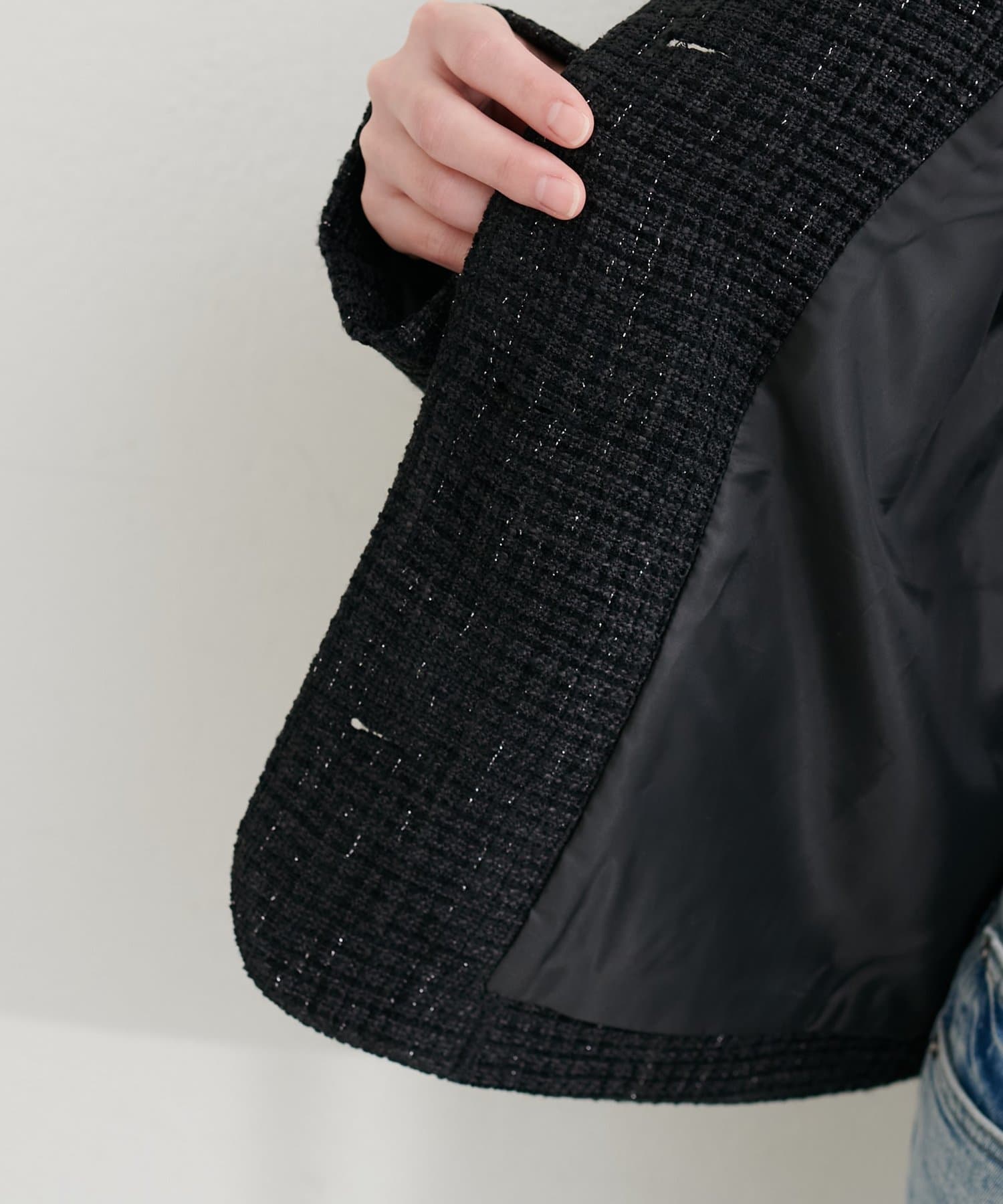 natural couture(ナチュラルクチュール) 〈airi〉キラキラ釦ツイードジャケット