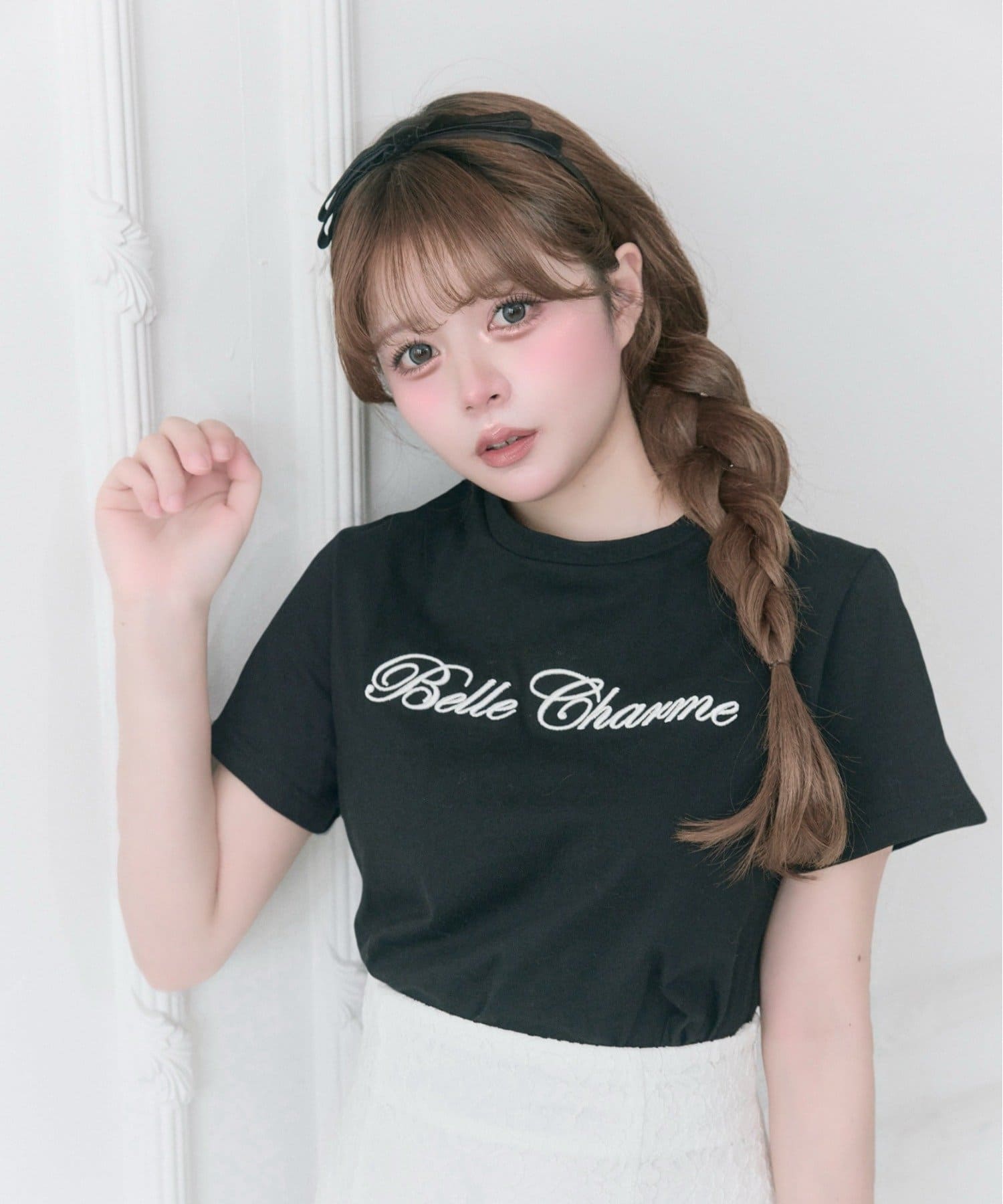 Belle Charme(ベルシャルム) Belle Charme Embroidery tee