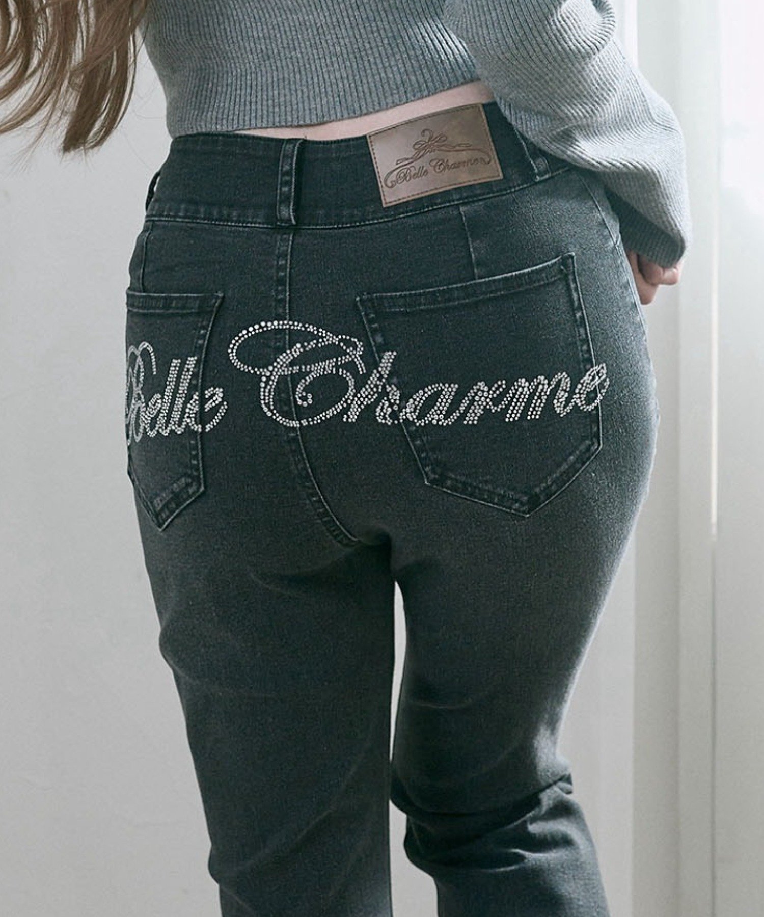 Belle Charme(ベルシャルム) Back Logo Flare Denim