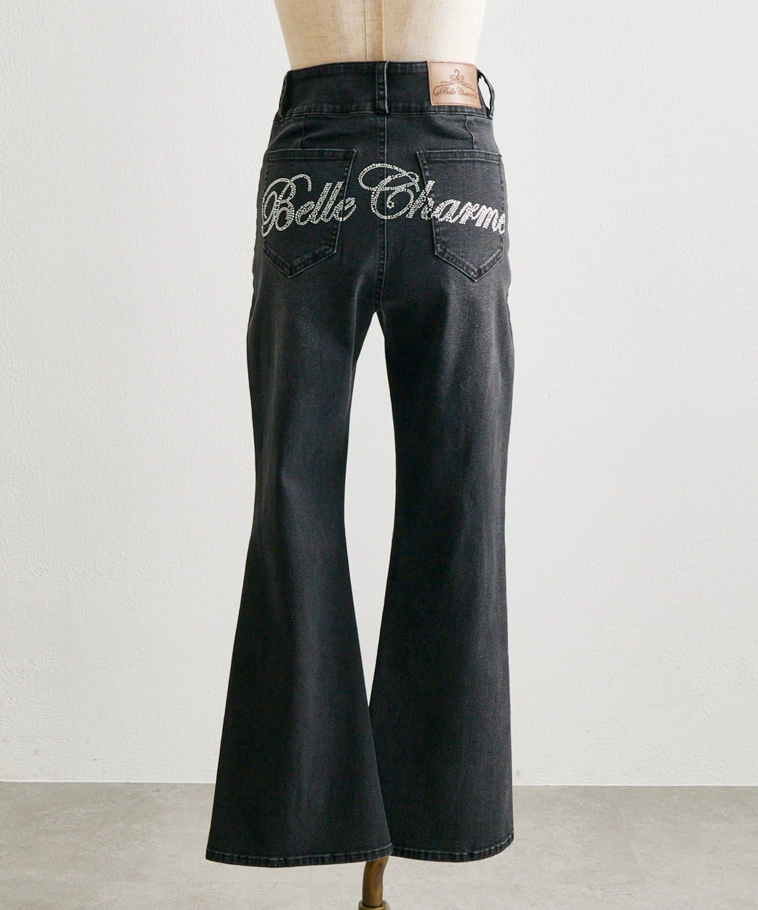 Belle Charme(ベルシャルム) Back Logo Flare Denim