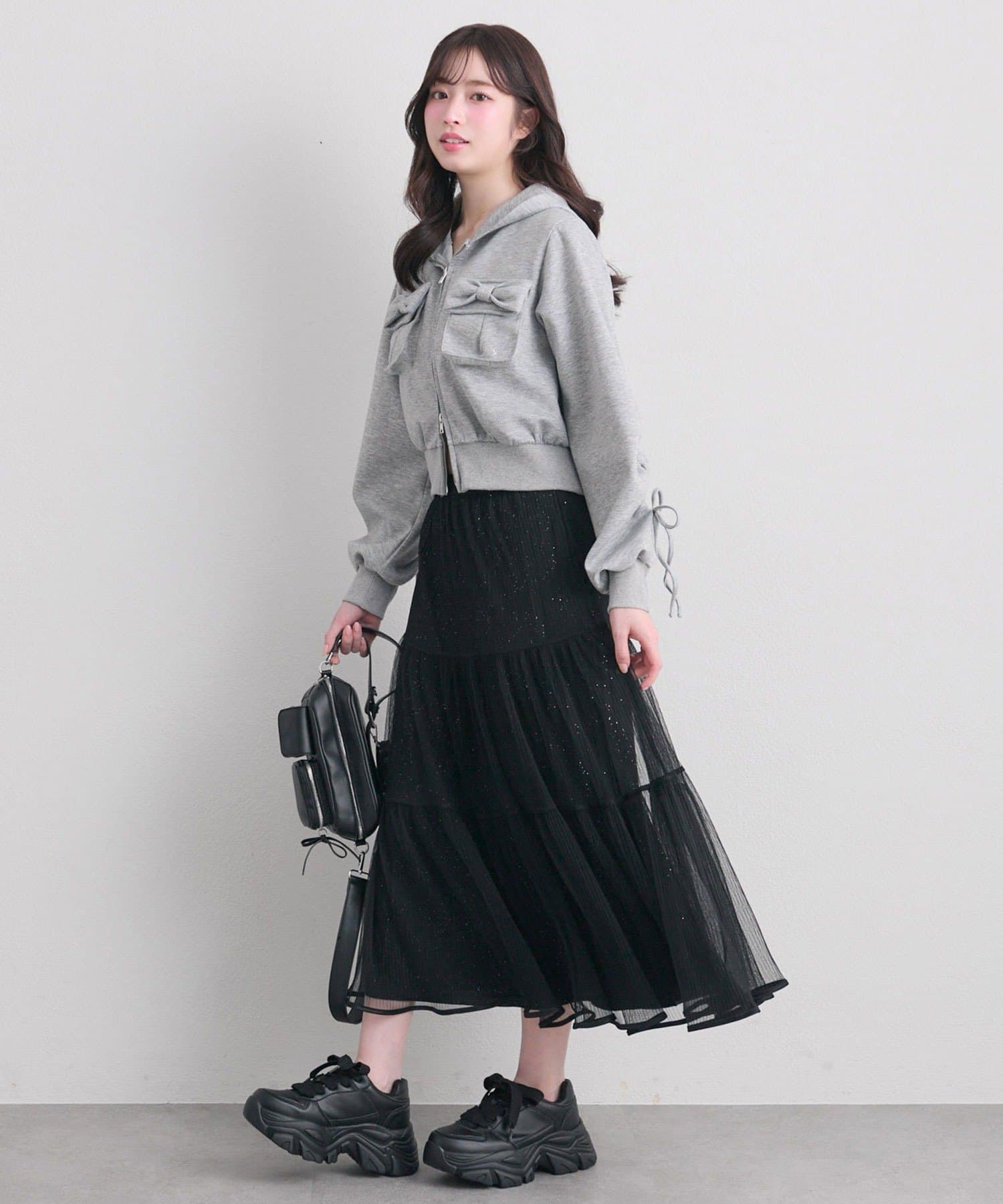 OLIVE des OLIVE(オリーブ デ オリーブ) チュールティアードスカート