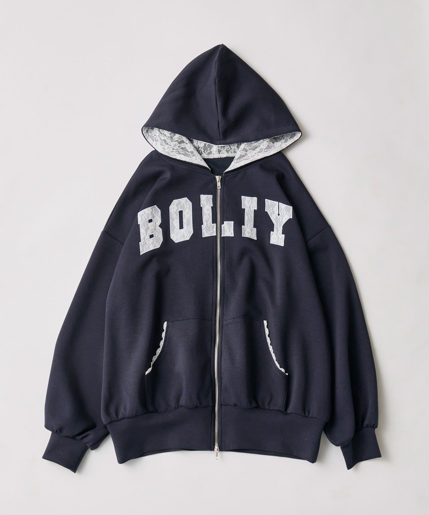 OLIVE des OLIVE(オリーブ デ オリーブ) パッチワークロゴZIPパーカー