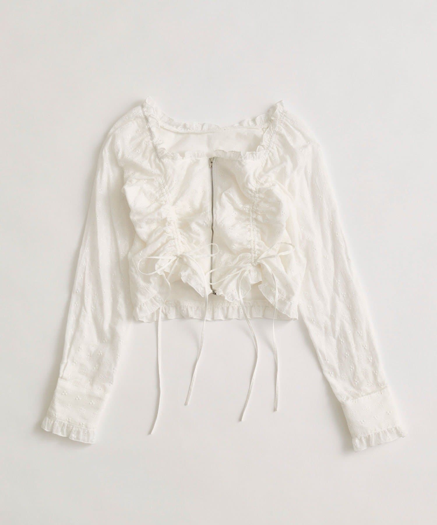 OLIVE des OLIVE(オリーブ デ オリーブ) ドロストジップブラウス