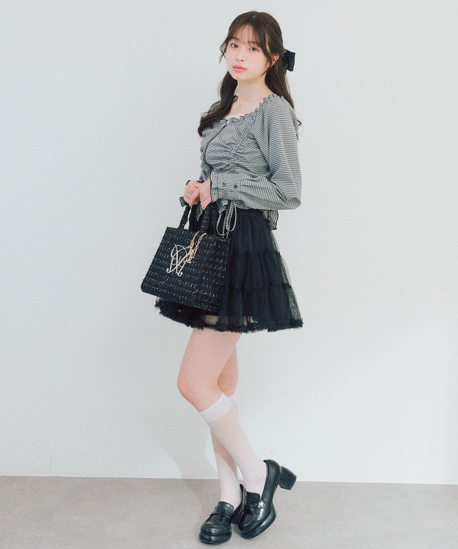 OLIVE des OLIVE(オリーブ デ オリーブ) ドロストジップブラウス