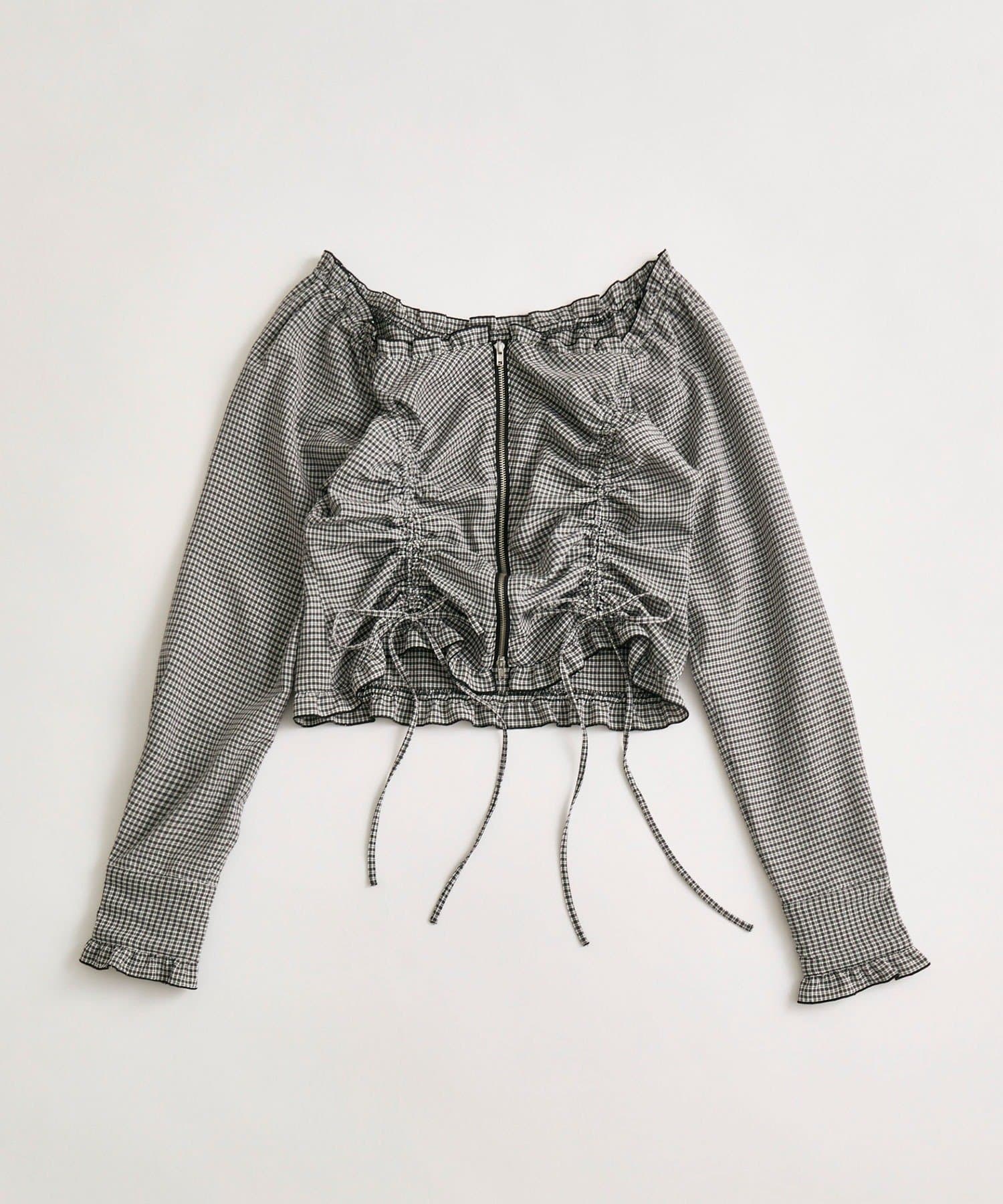 OLIVE des OLIVE(オリーブ デ オリーブ) ドロストジップブラウス