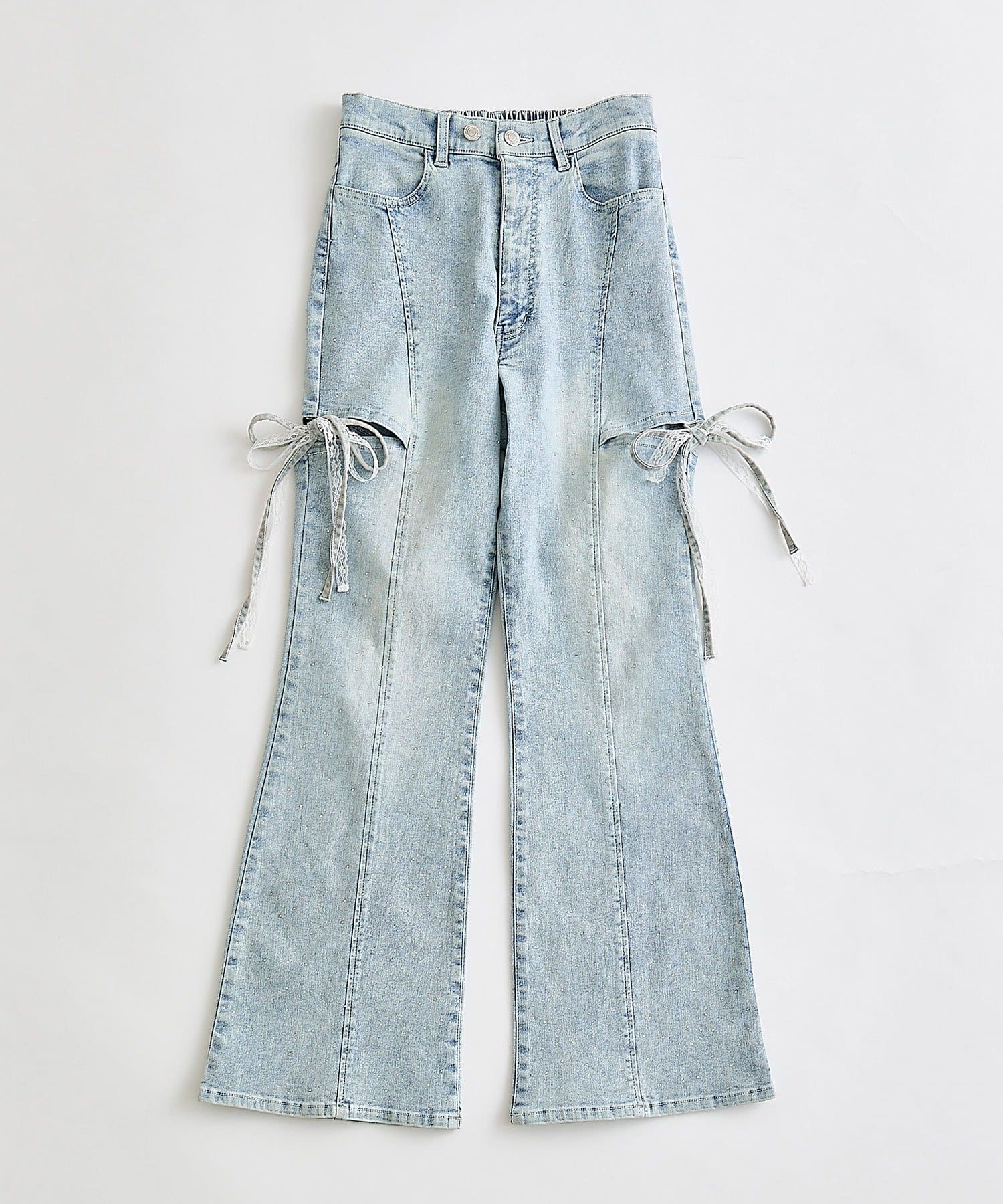 OLIVE des OLIVE(オリーブ デ オリーブ) サイドスリットリボンストレッチパンツ