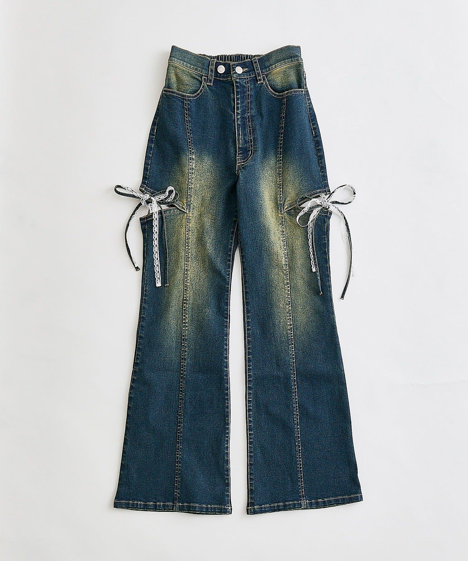 OLIVE des OLIVE(オリーブ デ オリーブ) サイドスリットリボンストレッチパンツ