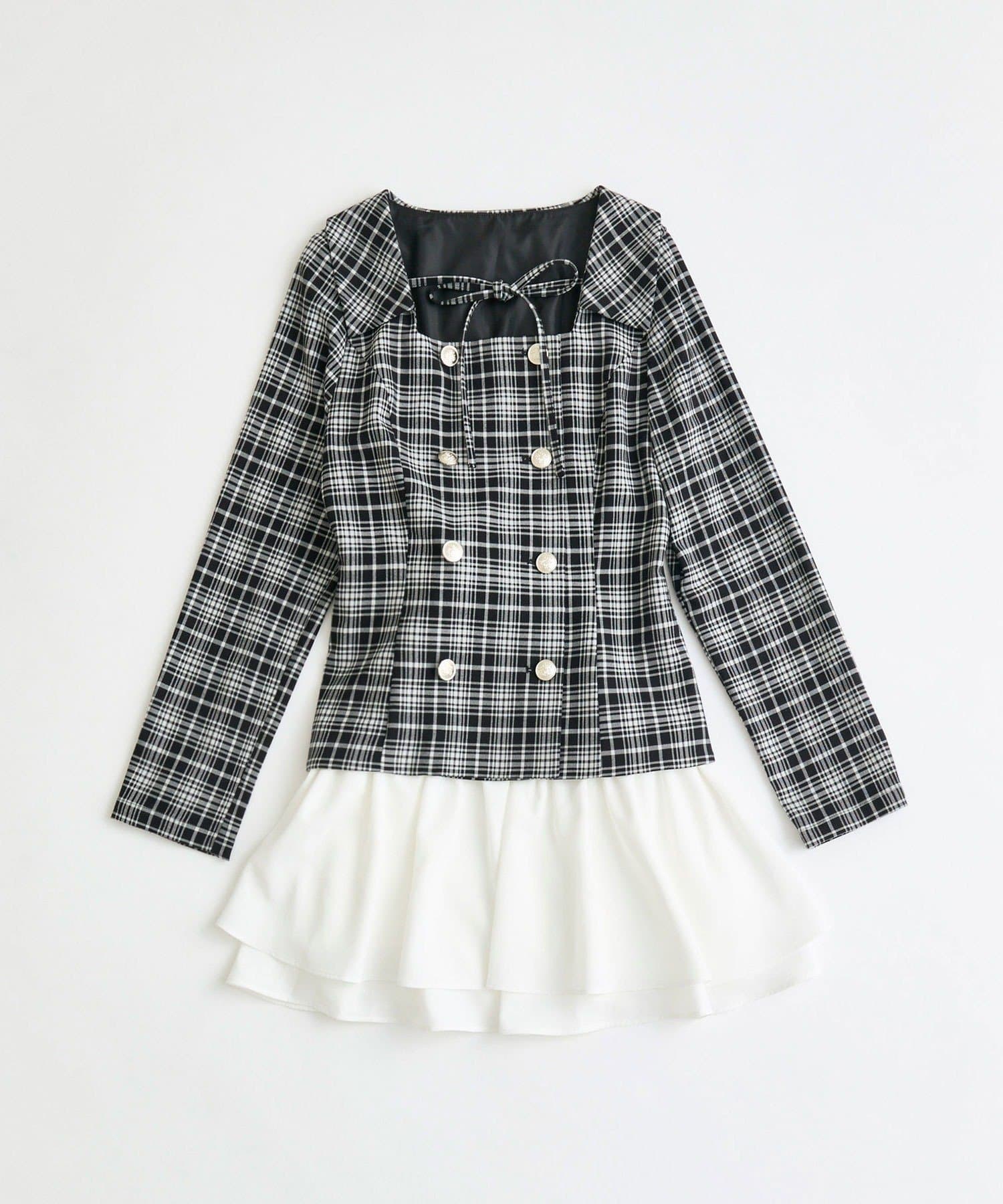 OLIVE des OLIVE(オリーブ デ オリーブ) 異素材ドッキングワンピ