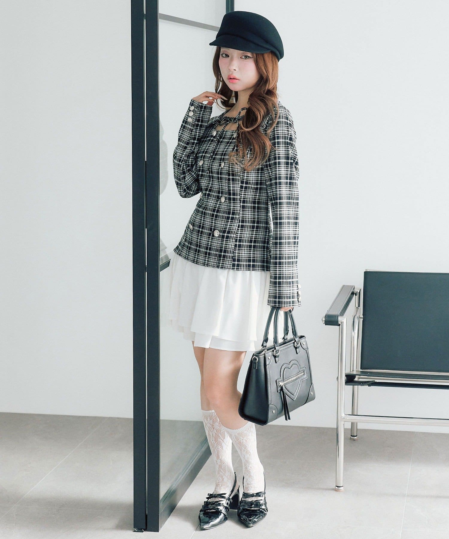 OLIVE des OLIVE(オリーブ デ オリーブ) 異素材ドッキングワンピ