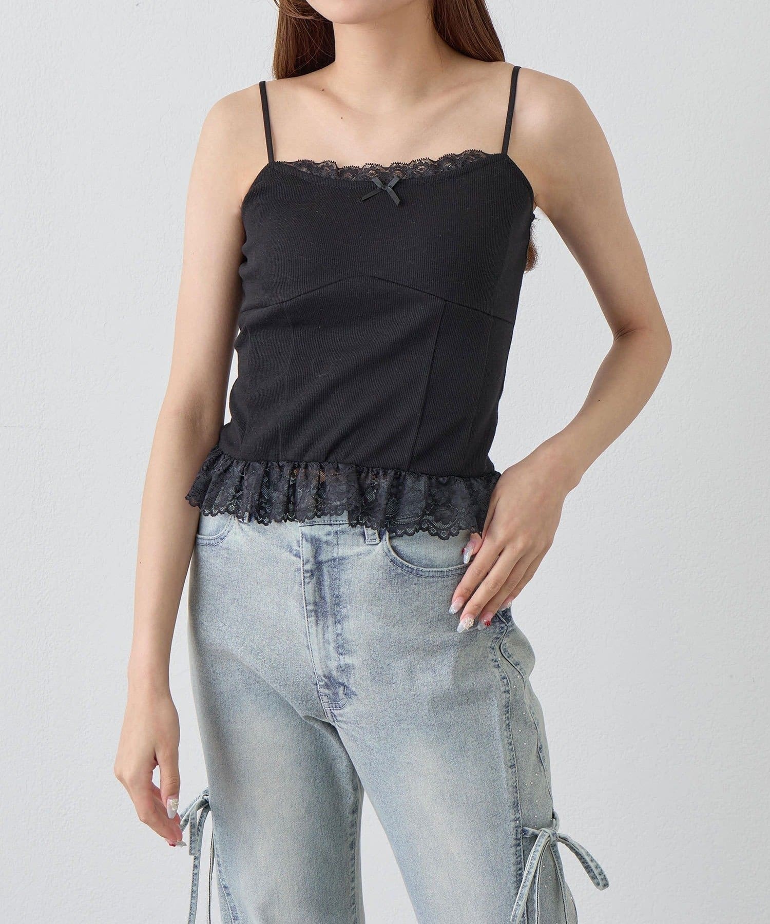 OLIVE des OLIVE(オリーブ デ オリーブ) 裾レースキャミ