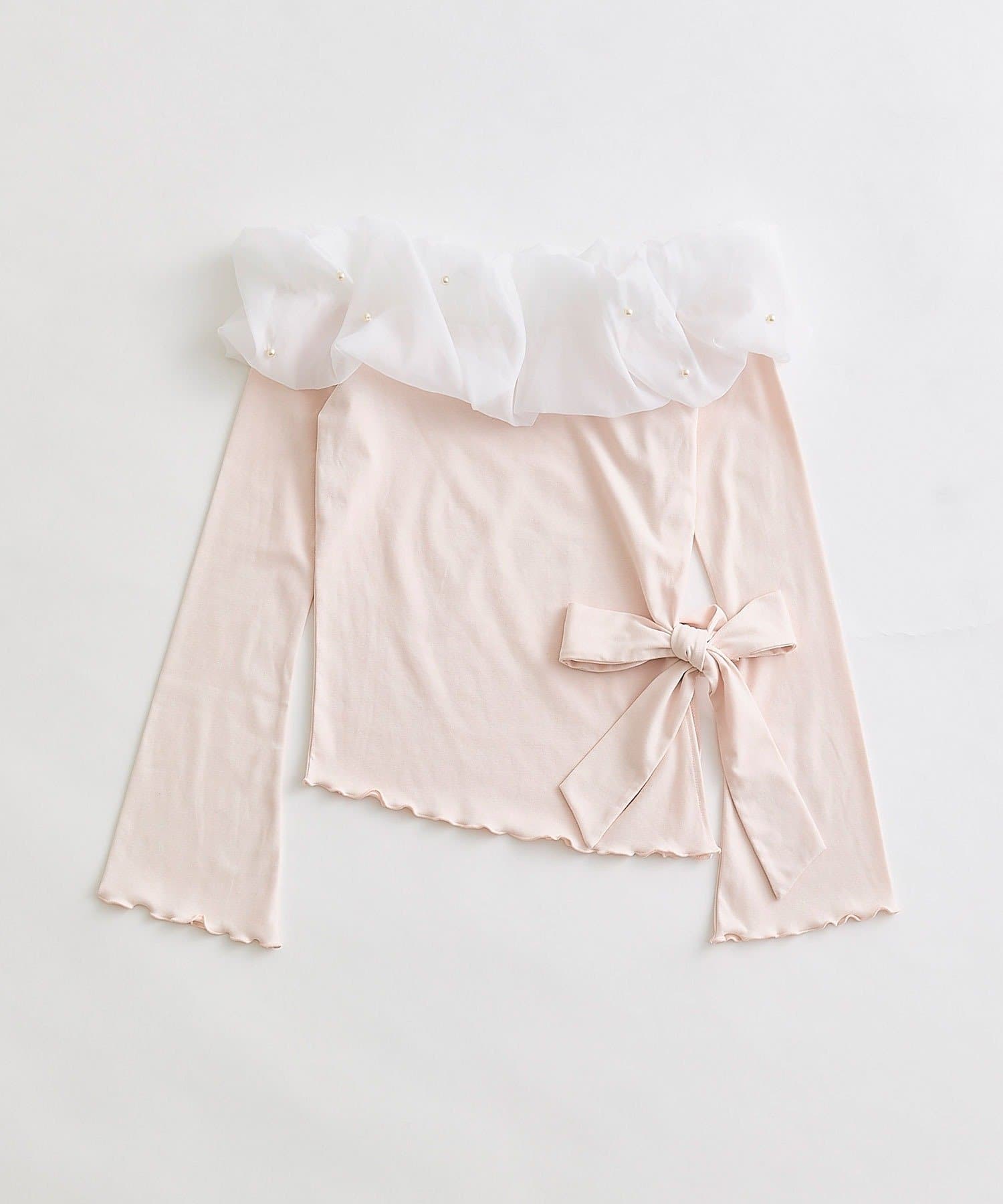 OLIVE des OLIVE(オリーブ デ オリーブ) 【インフルエンサー企画】yui ちゅるふわリボンオフショルトップス