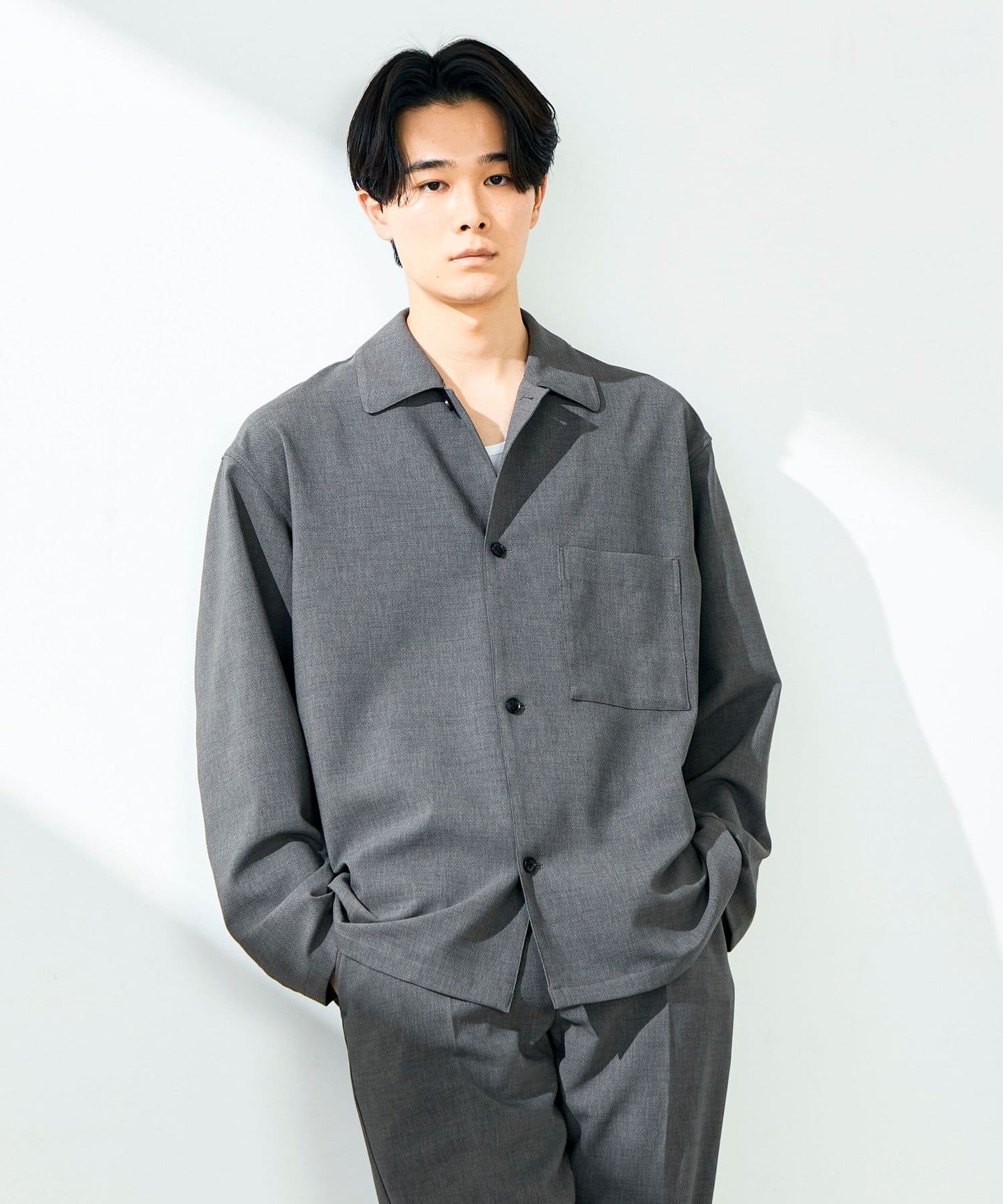 FREDY & GLOSTER(フレディ アンド グロスター) 【春夏に着たい上品素材】リネンタッチドビーワークシャツ