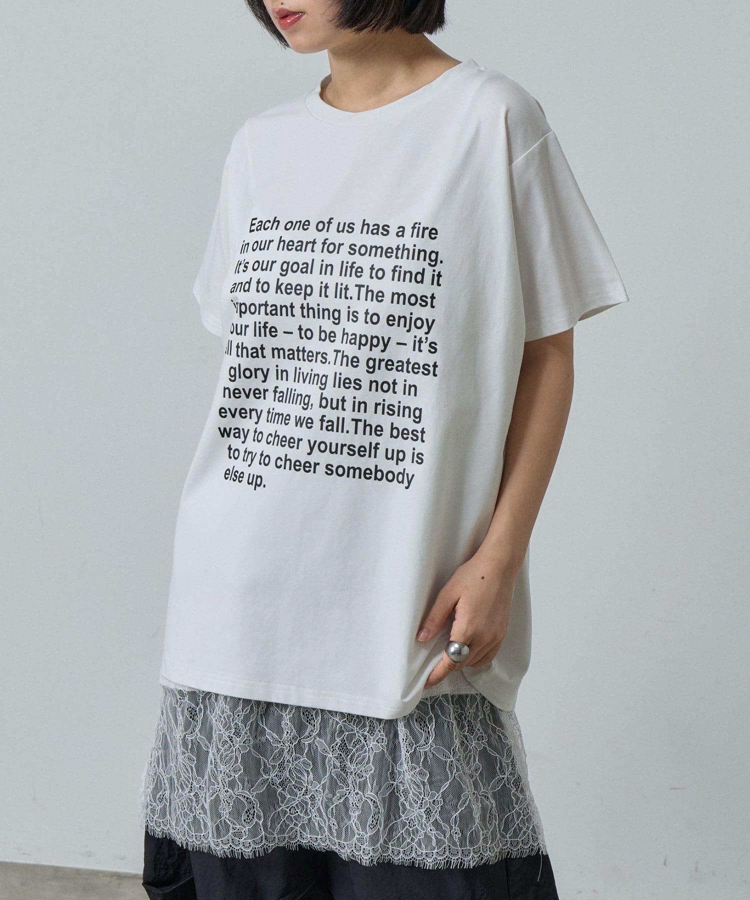 -goocy-(グーシー) 【接触冷感】テキストプリントT