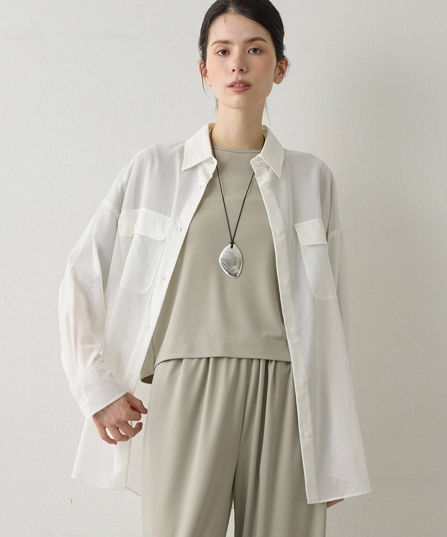 Whim Gazette(ウィム ガゼット) 【Drawing Numbers】コットンシースルーブラウス