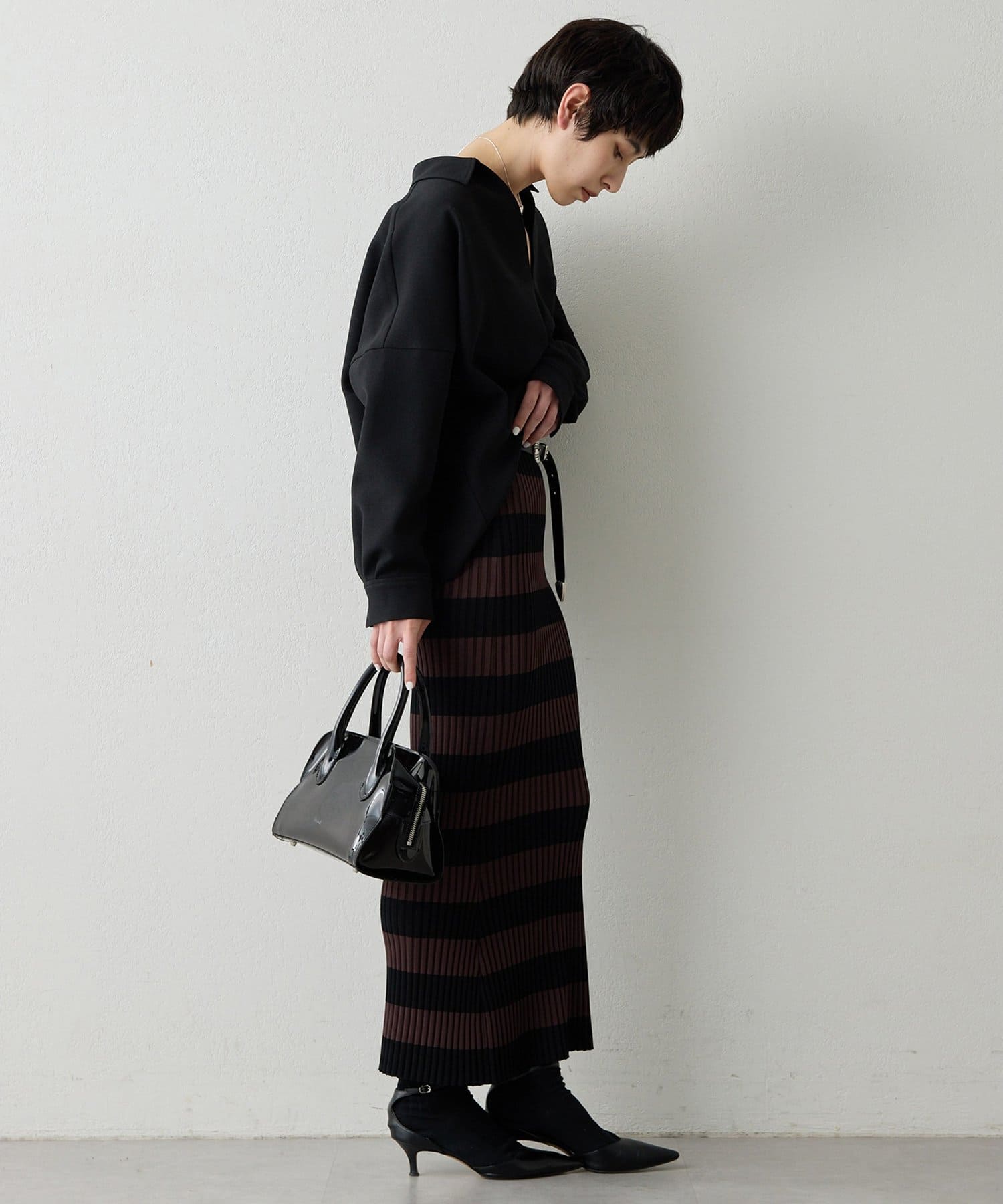 Whim Gazette(ウィム ガゼット) スキッパージョーゼットブラウス