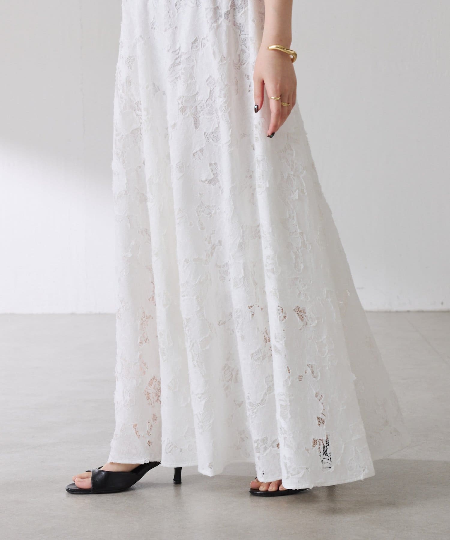 COLLAGE GALLARDAGALANTE(コラージュ ガリャルダガランテ) ローン×レースキルトスカート