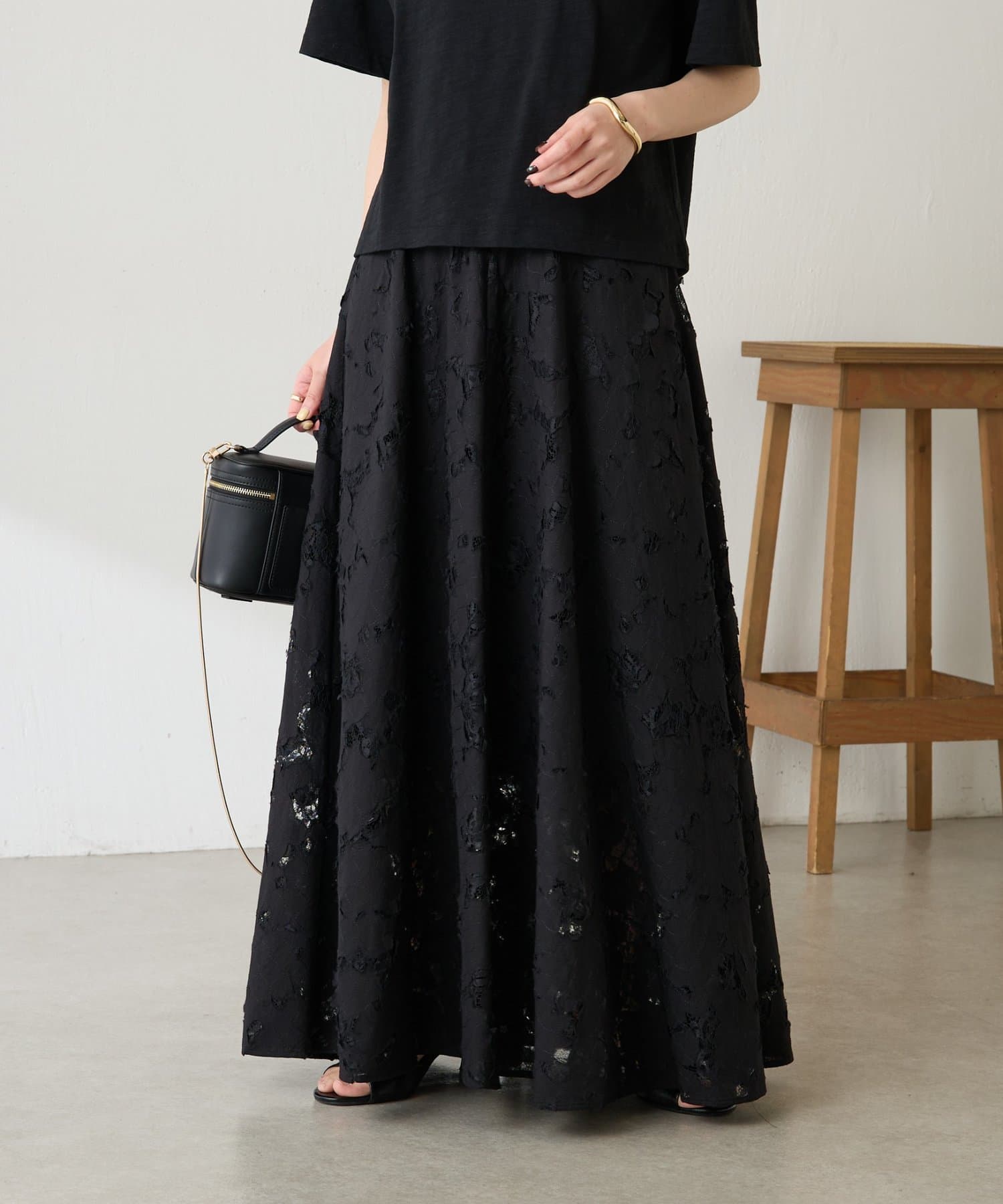 COLLAGE GALLARDAGALANTE(コラージュ ガリャルダガランテ) ローン×レースキルトスカート