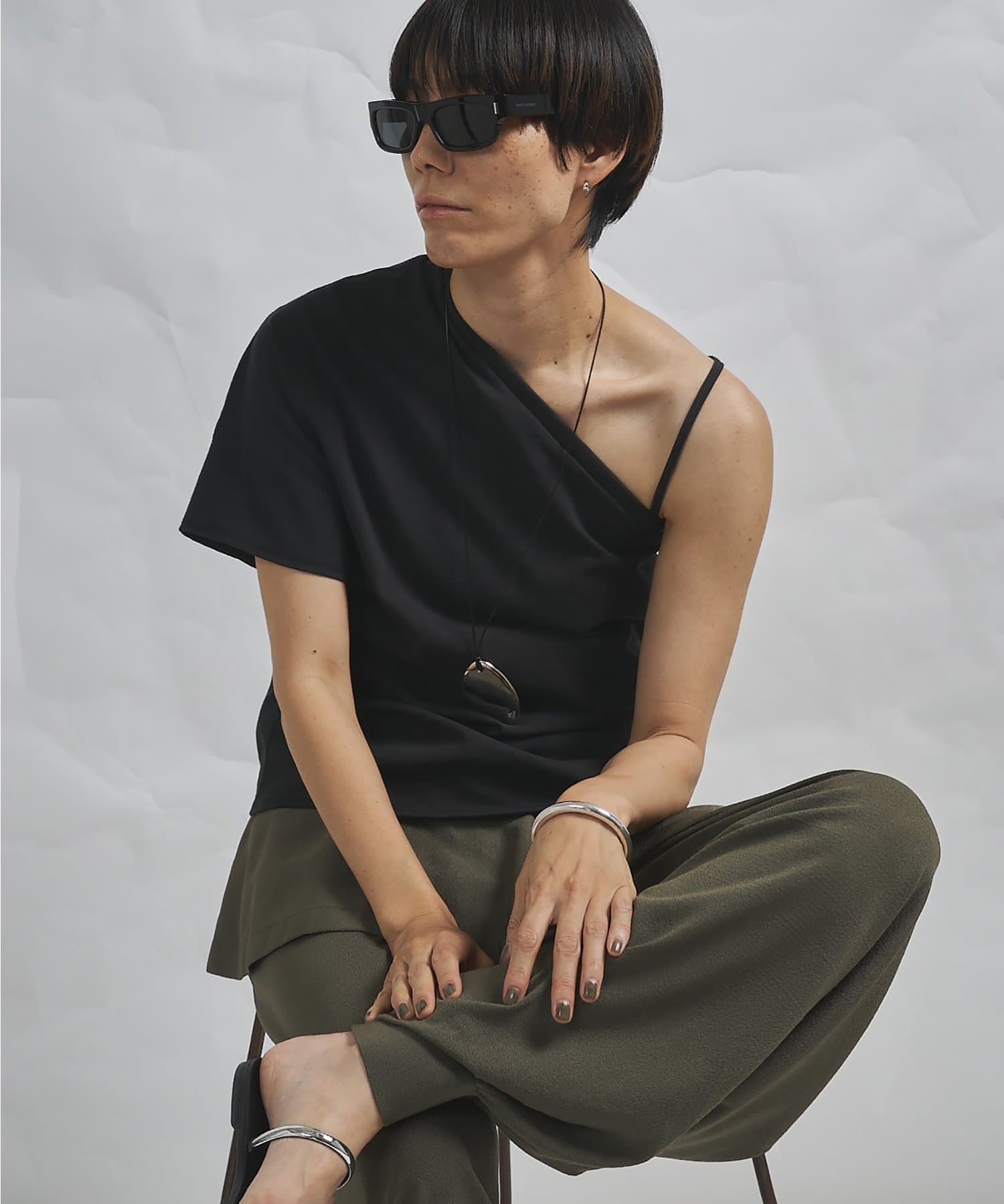 Whim Gazette(ウィム ガゼット) 【GEMINI】ワンショルダーカットソー