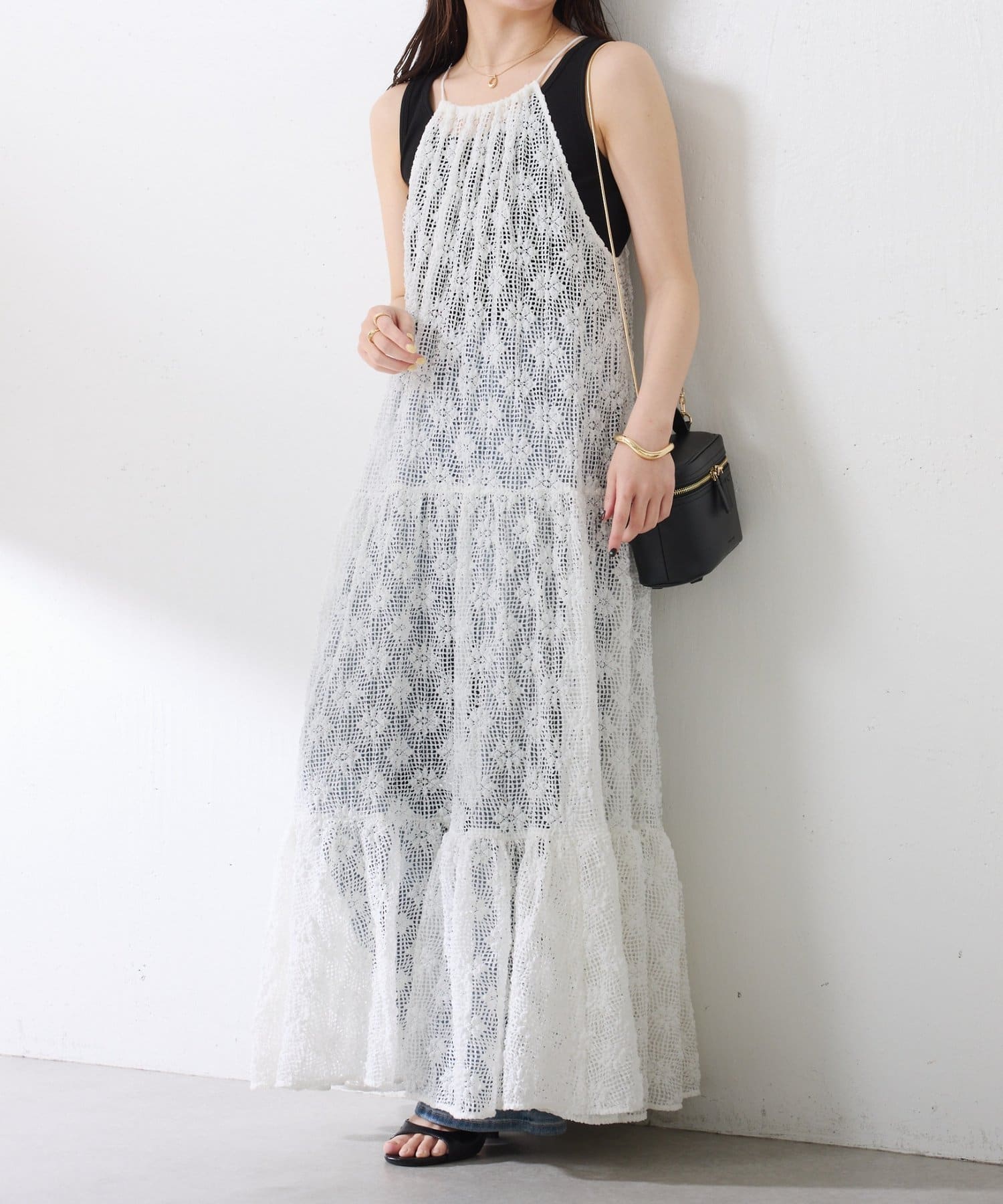 COLLAGE GALLARDAGALANTE(コラージュ ガリャルダガランテ) 【レイヤードアイテム】ティアードキャミワンピース