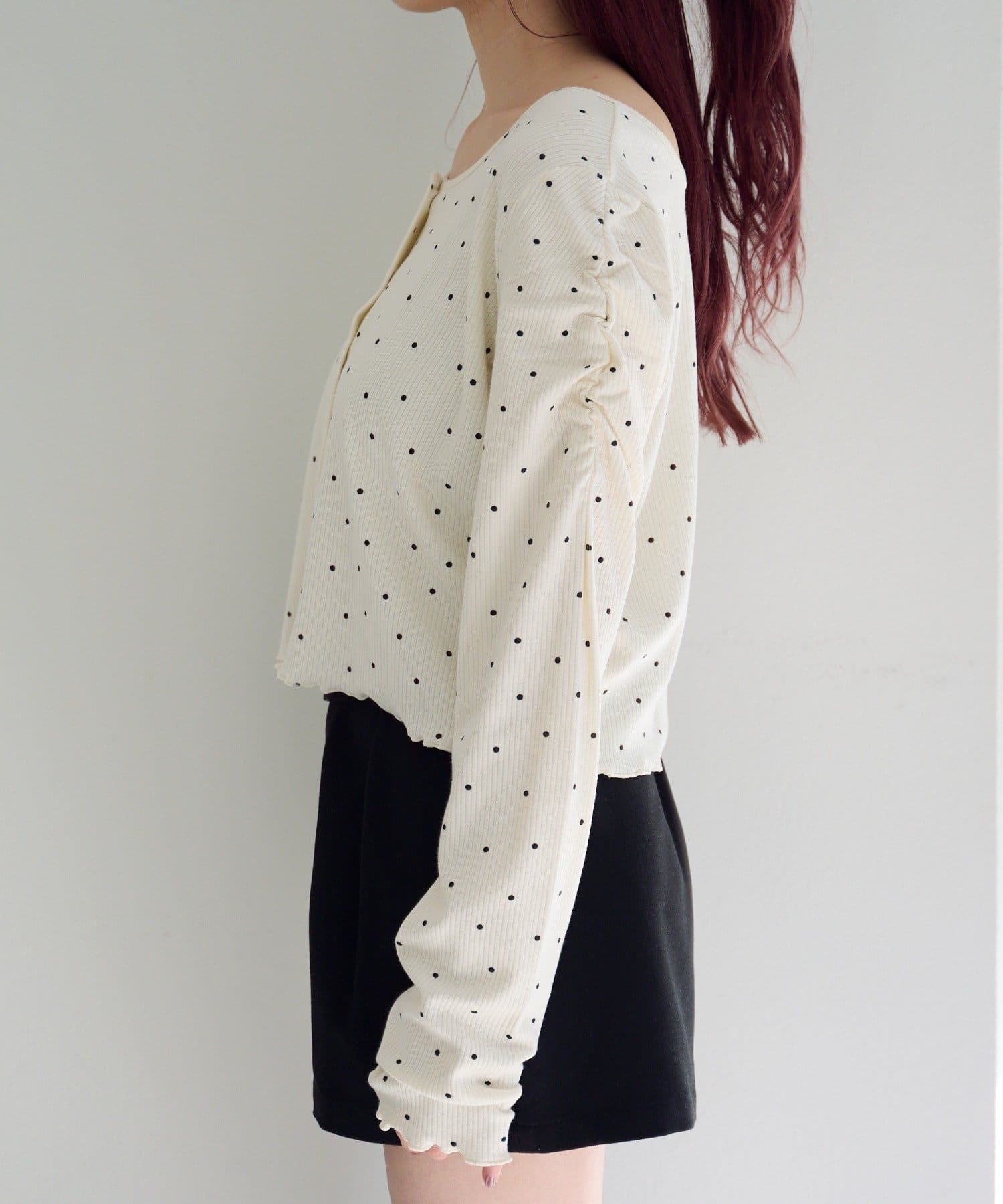 Kastane(カスタネ) 【2.15(日)0:00発売/ドット&無地】針抜きリブカーディガン