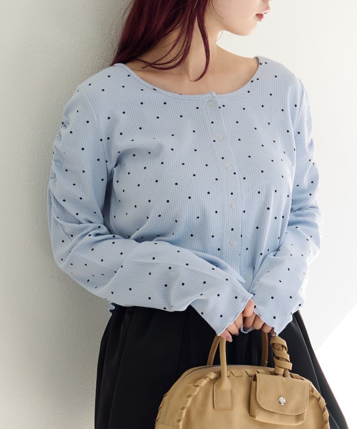 Kastane(カスタネ) 【2.15(日)0:00発売/ドット&無地】針抜きリブカーディガン