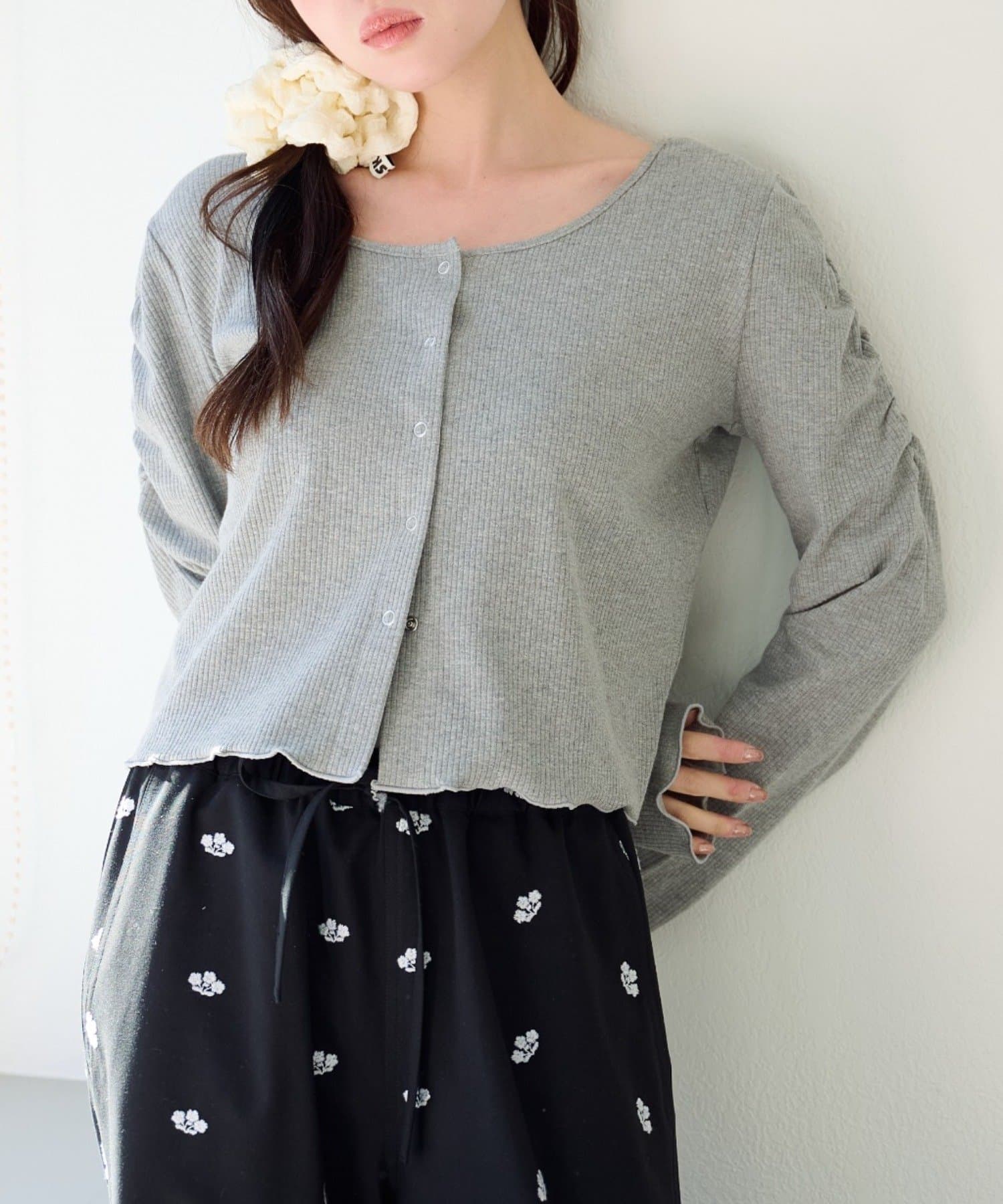 Kastane(カスタネ) 【2.15(日)0:00発売/ドット&無地】針抜きリブカーディガン