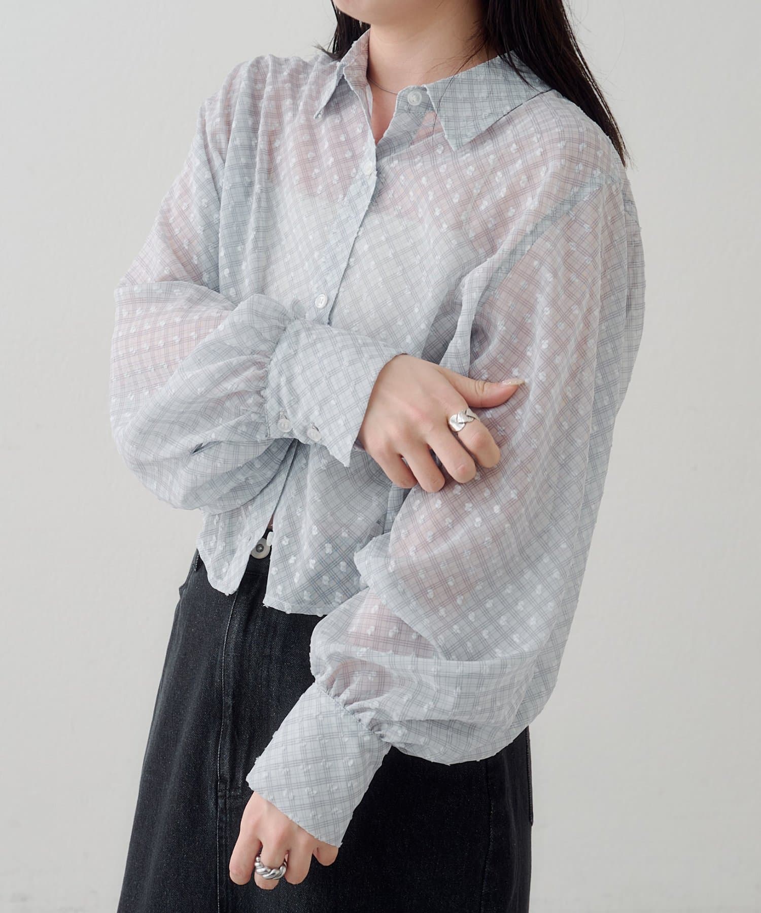 Kastane(カスタネ) B オーバーレイチェックシャツ