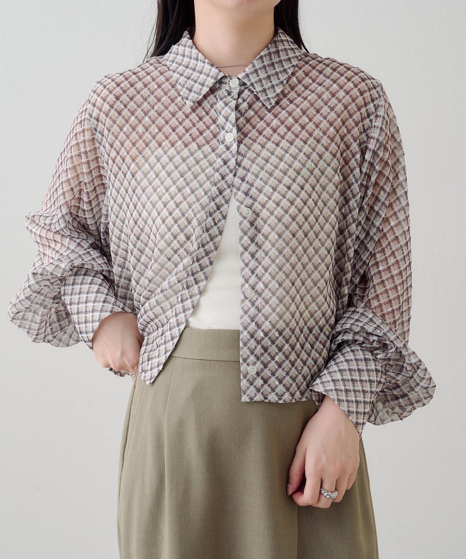 Kastane(カスタネ) B オーバーレイチェックシャツ