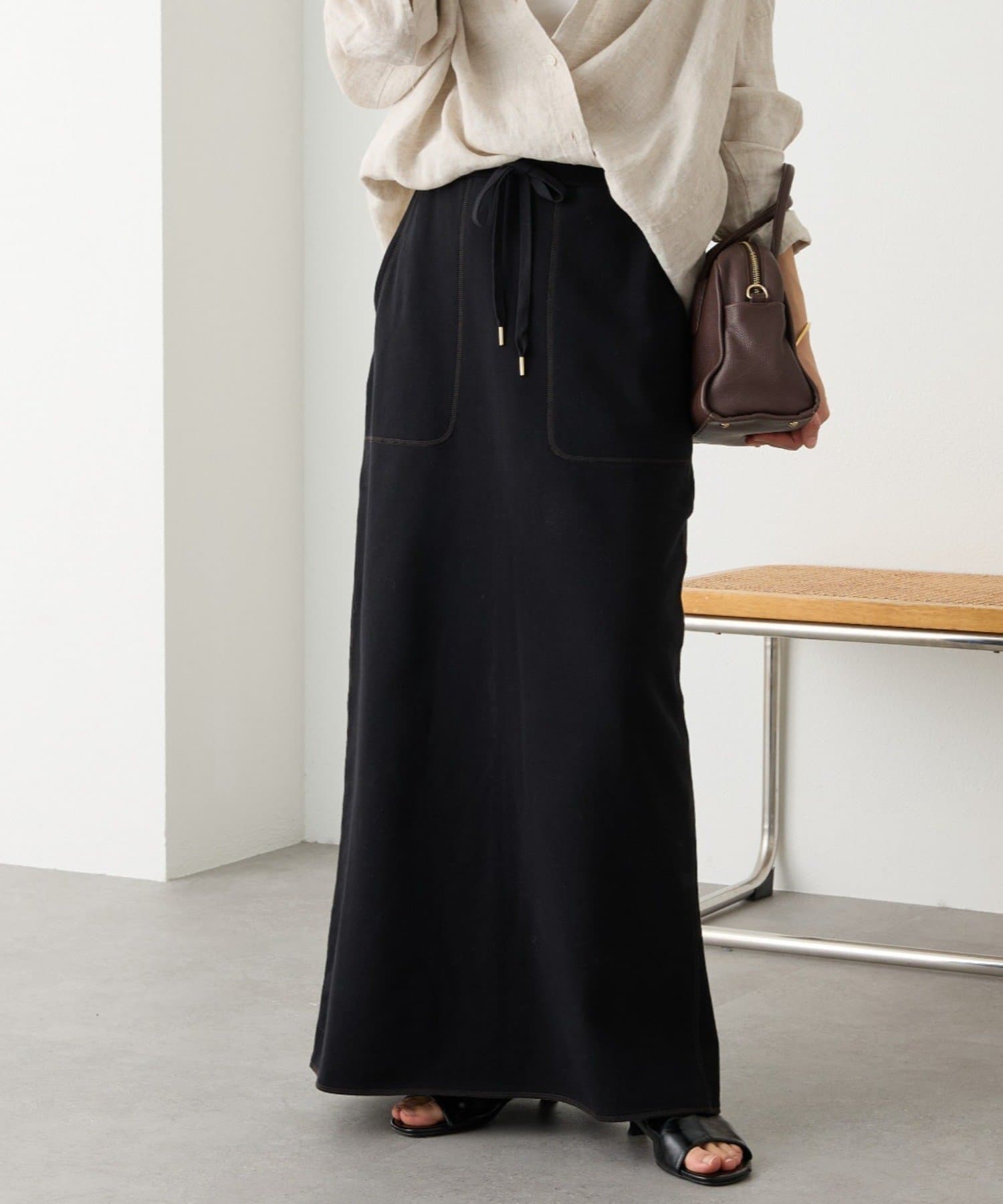 RIVE DROITE(リヴドロワ) 予約【イージーな着心地】スエットロングスカート/4月中旬お届け予定