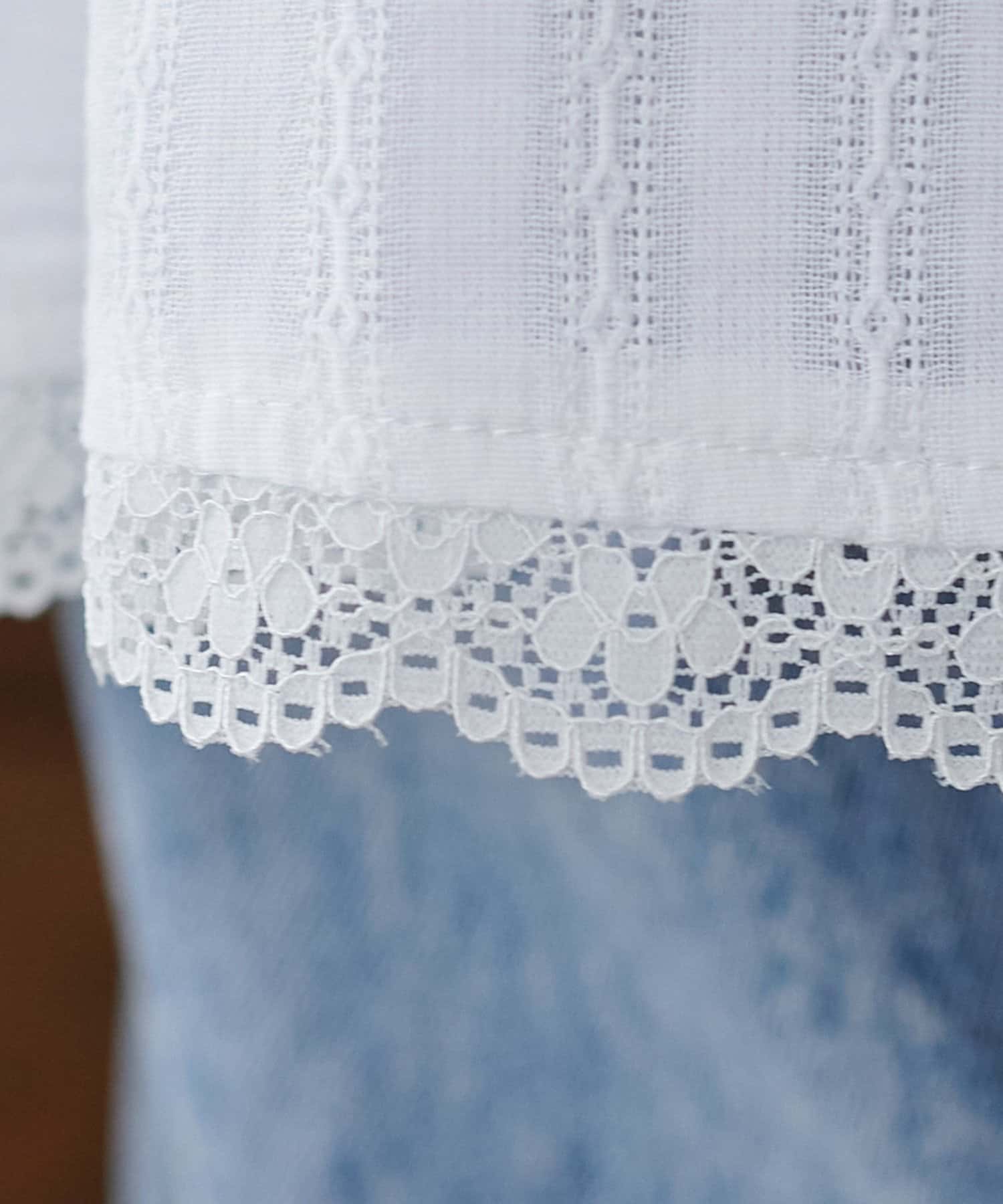 DISCOAT(ディスコート) 【WEB限定】コットンレースリボンチュニック