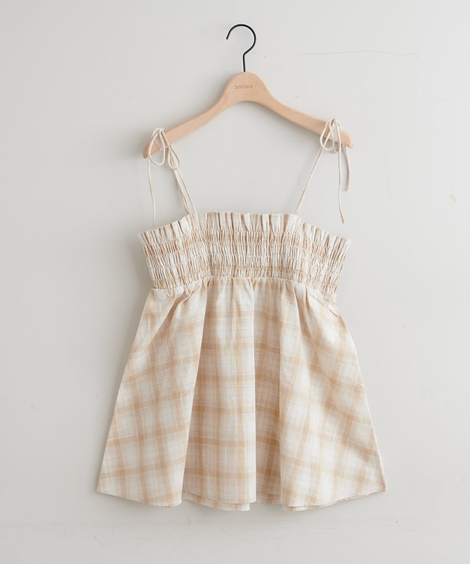 DISCOAT(ディスコート) 【SS先行予約/WEB限定】シャーリングチェックキャミソール