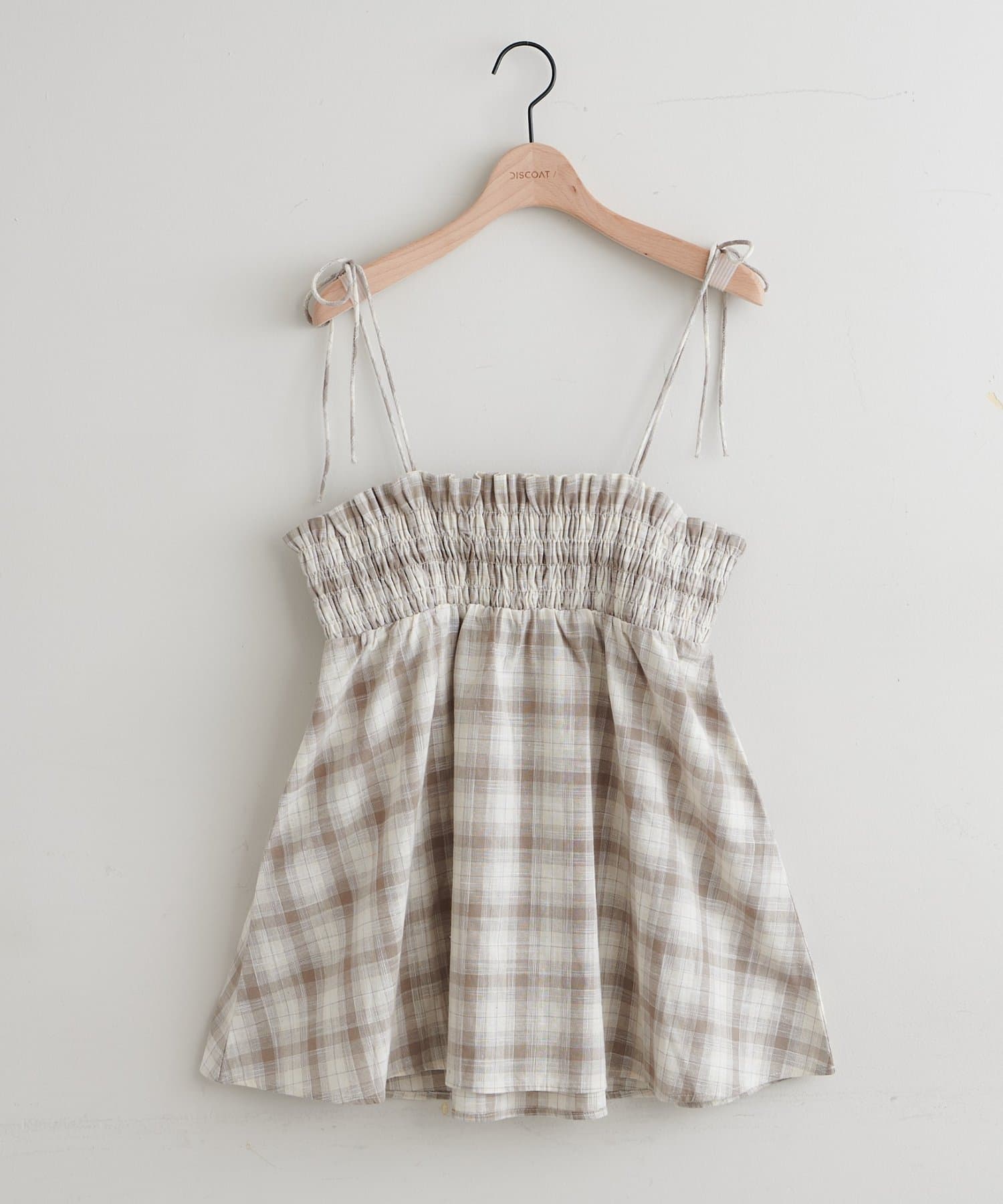 DISCOAT(ディスコート) 【SS先行予約/WEB限定】シャーリングチェックキャミソール