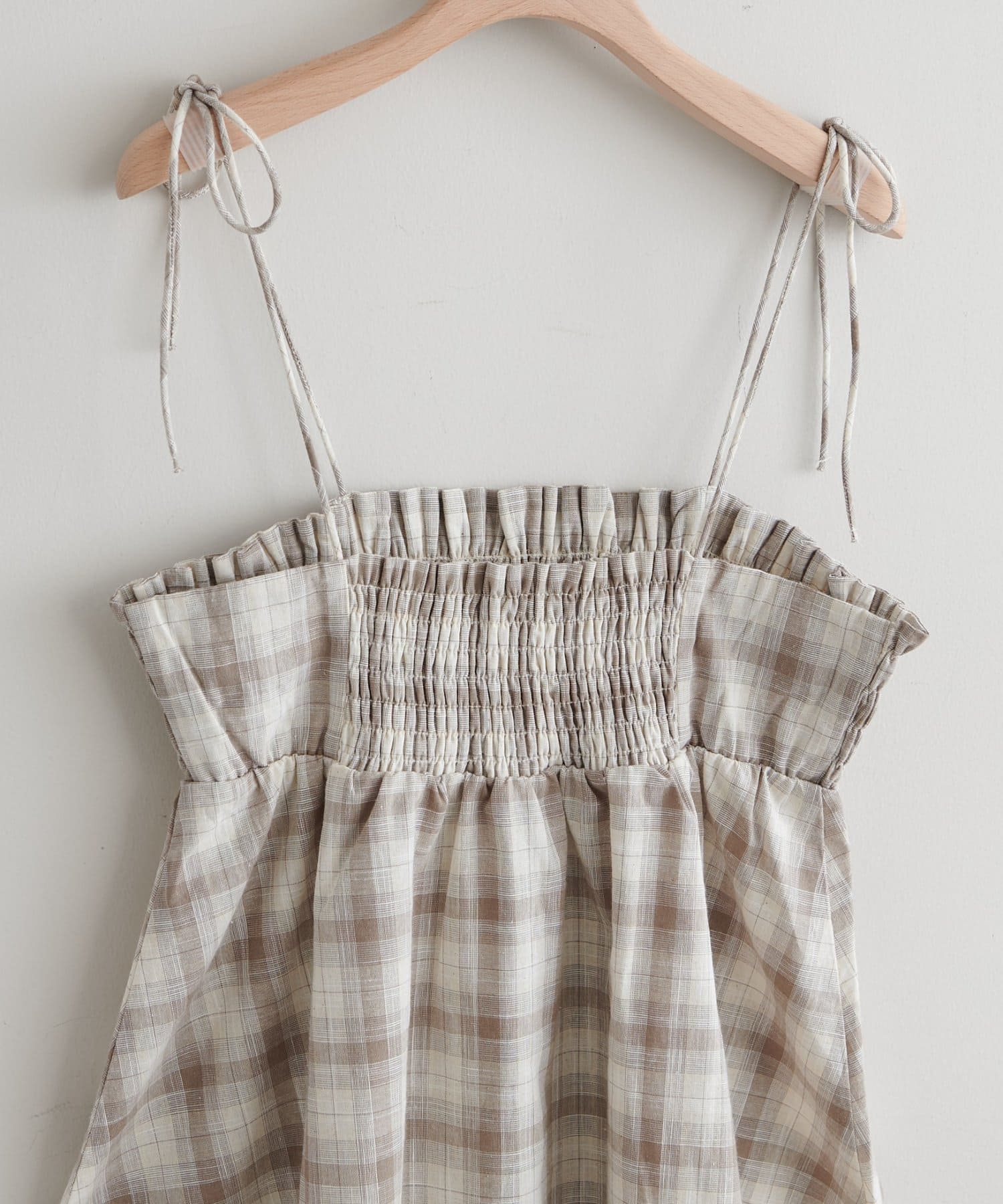 DISCOAT(ディスコート) 【SS先行予約/WEB限定】シャーリングチェックキャミソール