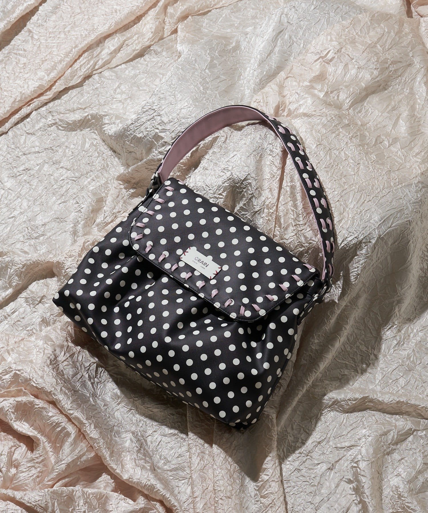 CIAOPANIC(チャオパニック) 【WEB限定】【GRAIN】ステッチ水玉ボストンバッグ