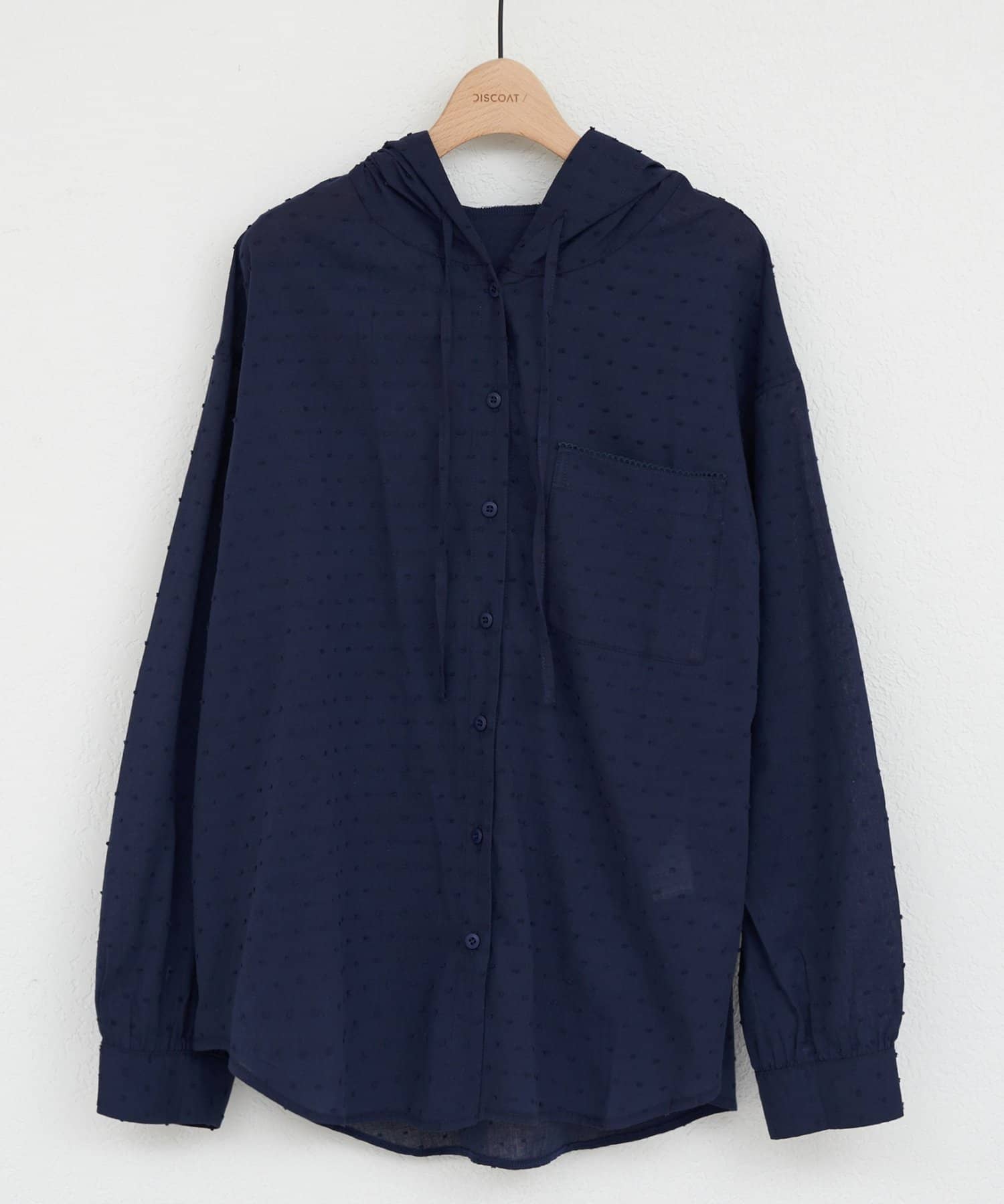 DISCOAT(ディスコート) 【umm.】ドビードットフードシャツ