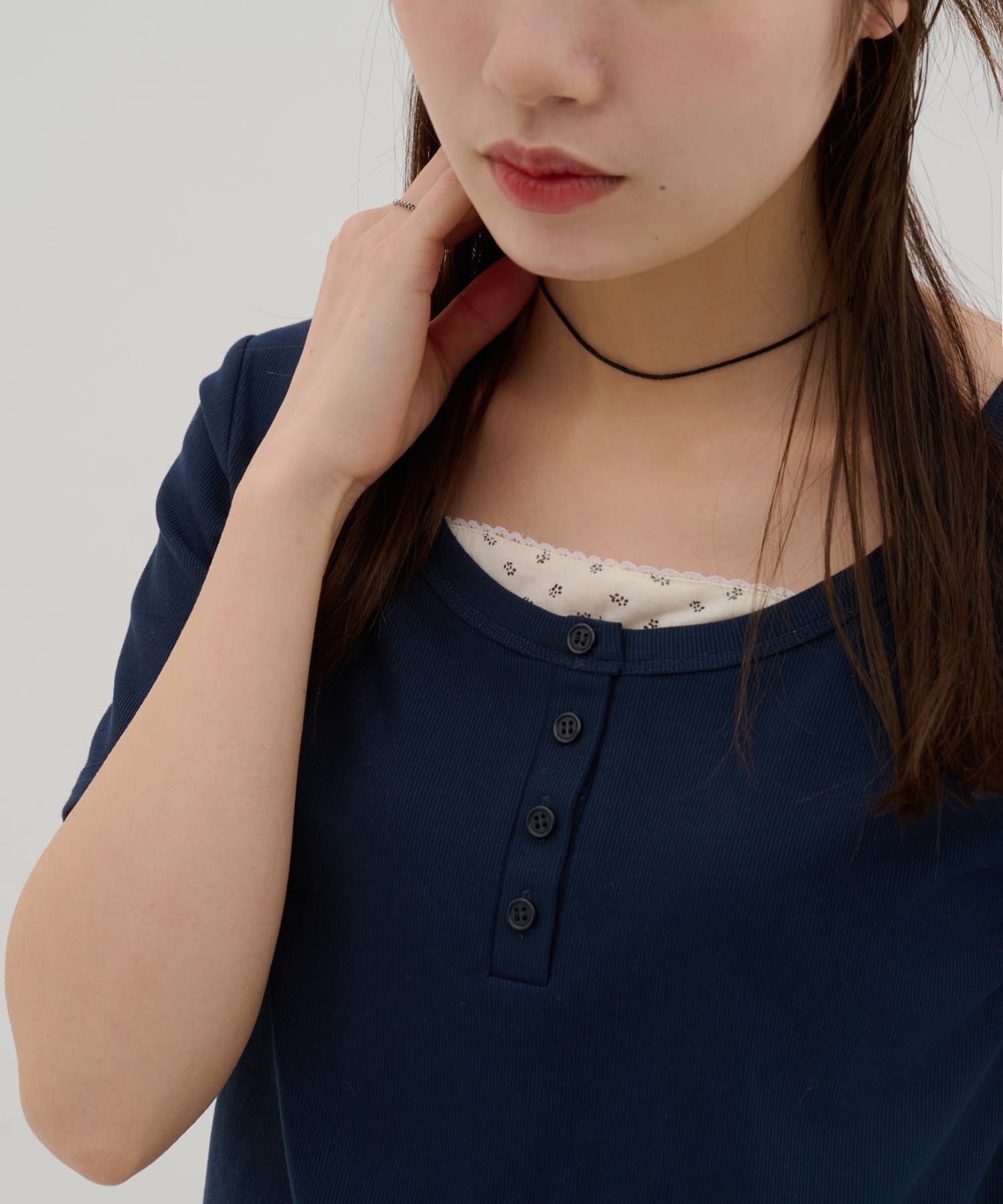 DISCOAT(ディスコート) 【umm.】レイヤードヘンリーハーフスリーブ