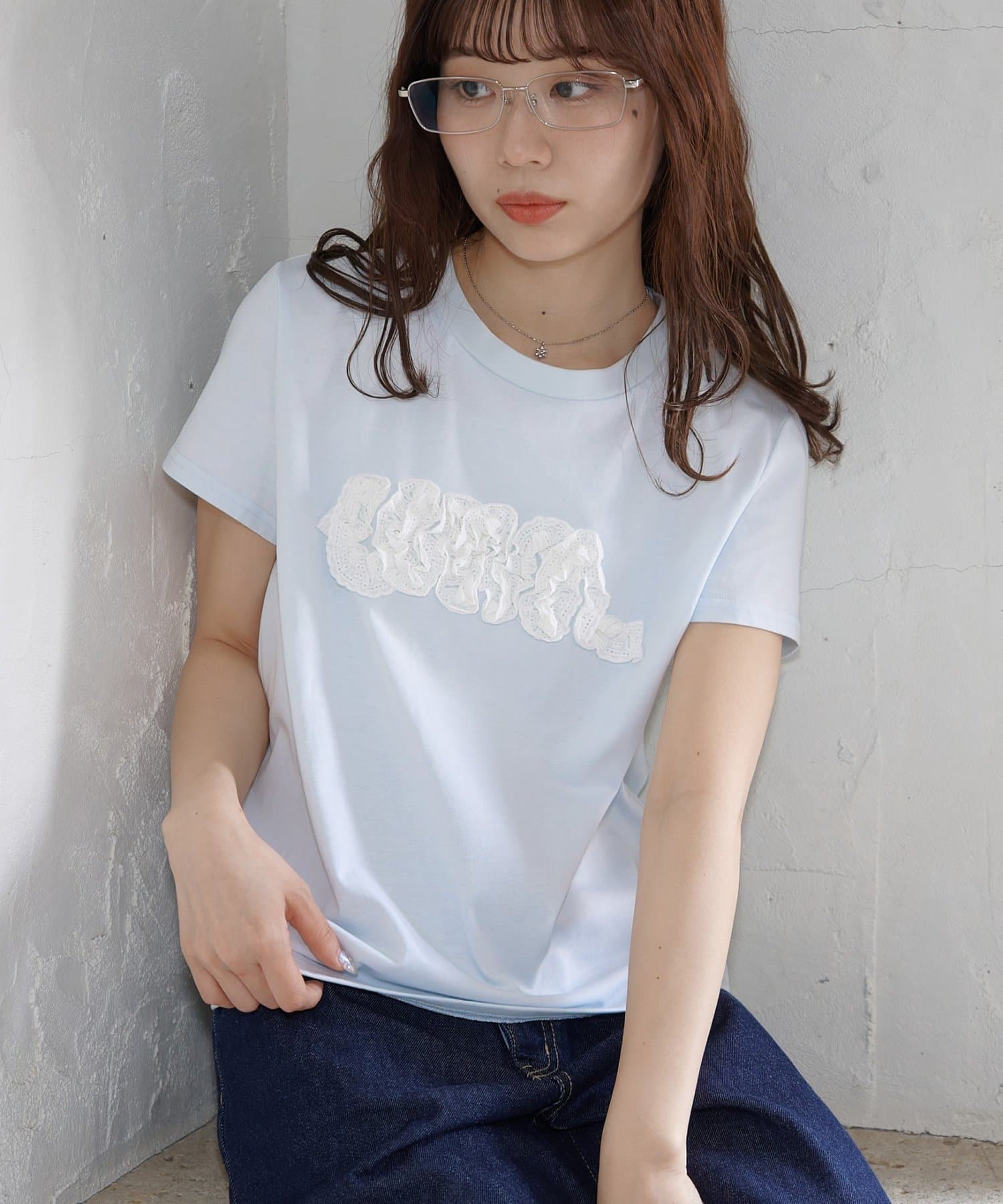 DISCOAT(ディスコート) 【umm.】レースロゴ半袖T