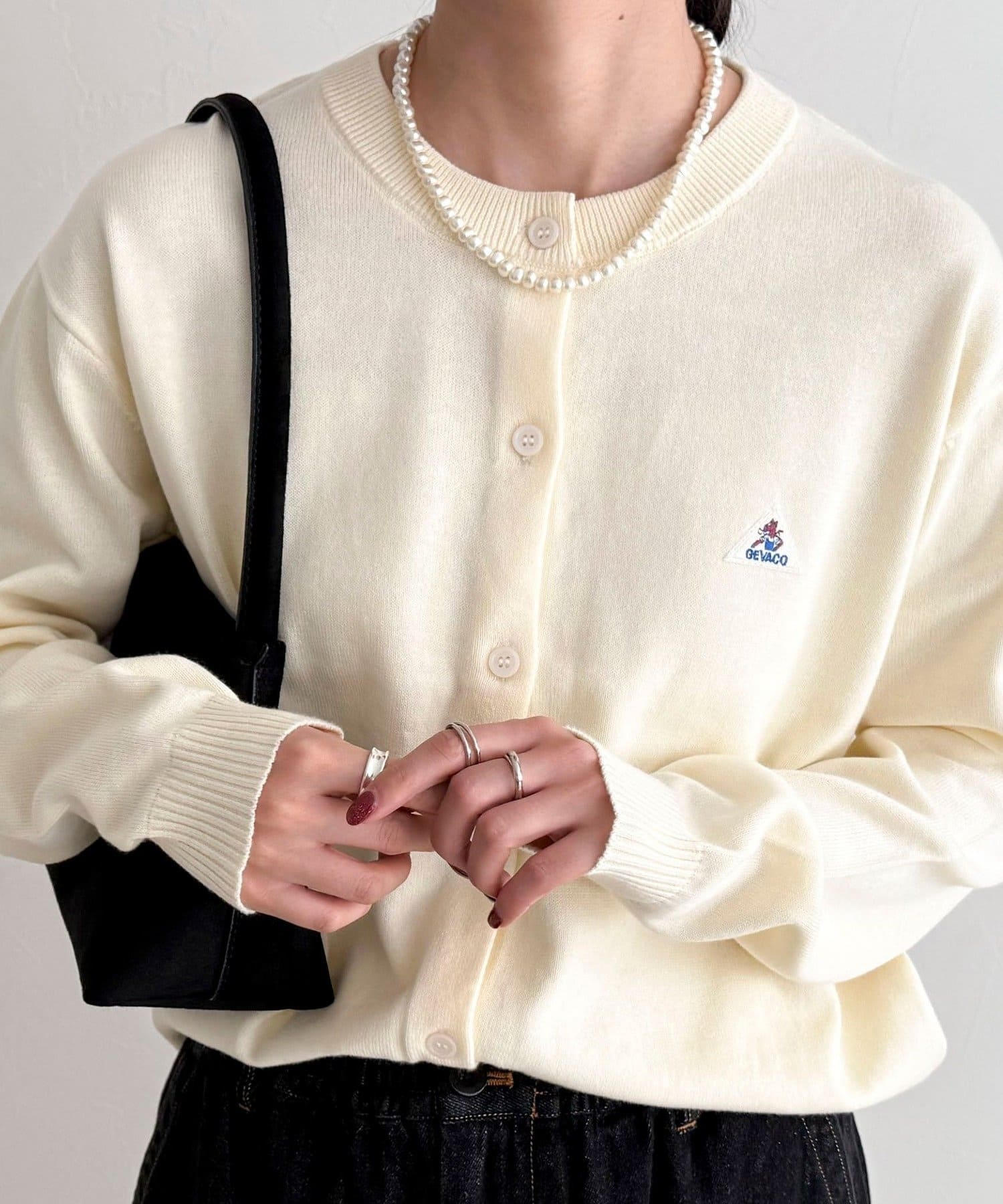 FREDY & GLOSTER(フレディ アンド グロスター) 【GEVACO/ゲバコ】別注コットンラウンドネックカーデ