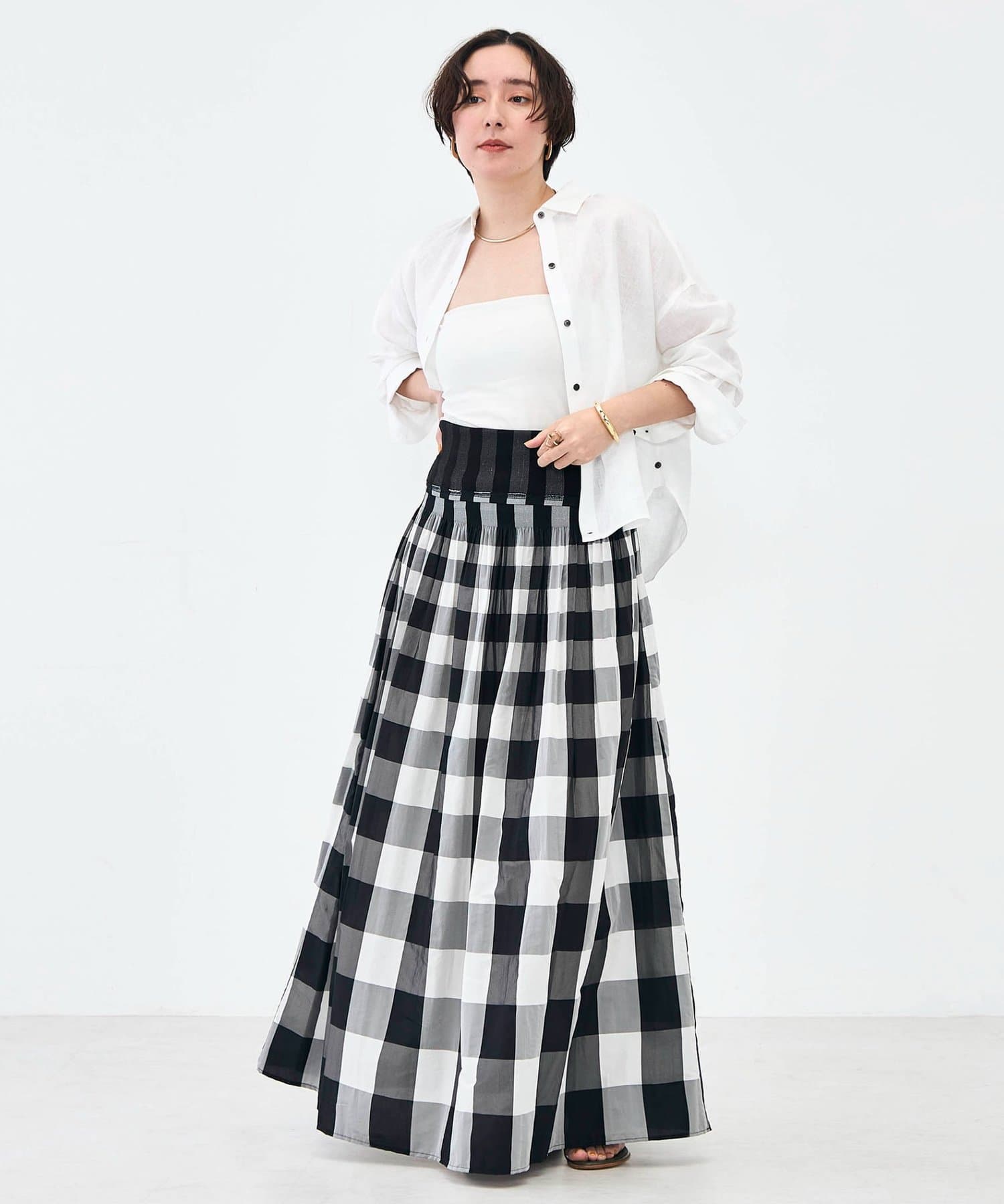 NOLLEY'S(ノーリーズ) 【KIRYU】ウォッシャブルシャーリングギンガム2WAYワンピース